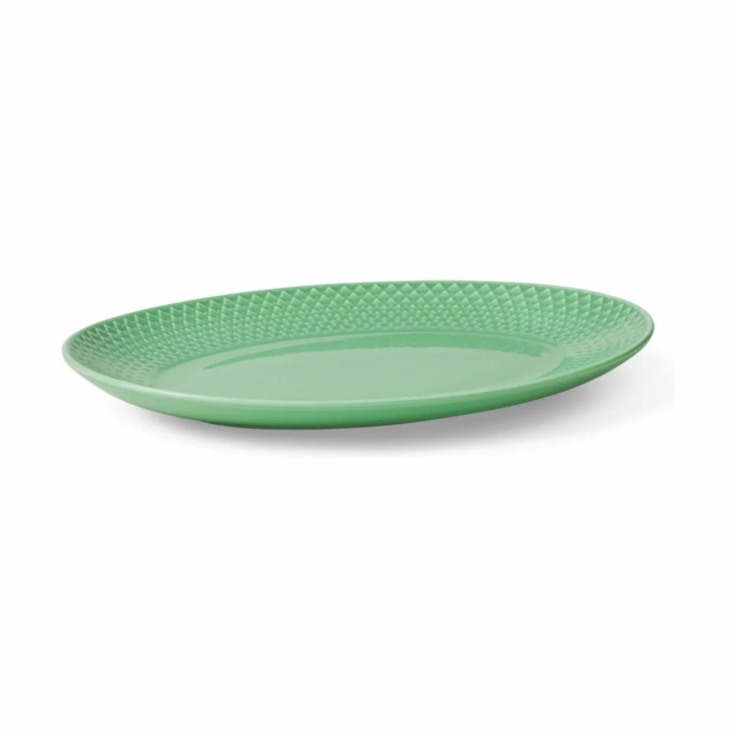Lyngby Porcelæn Middagstallerkener Rhombe Color Oval Tallerken i Grøn, 3