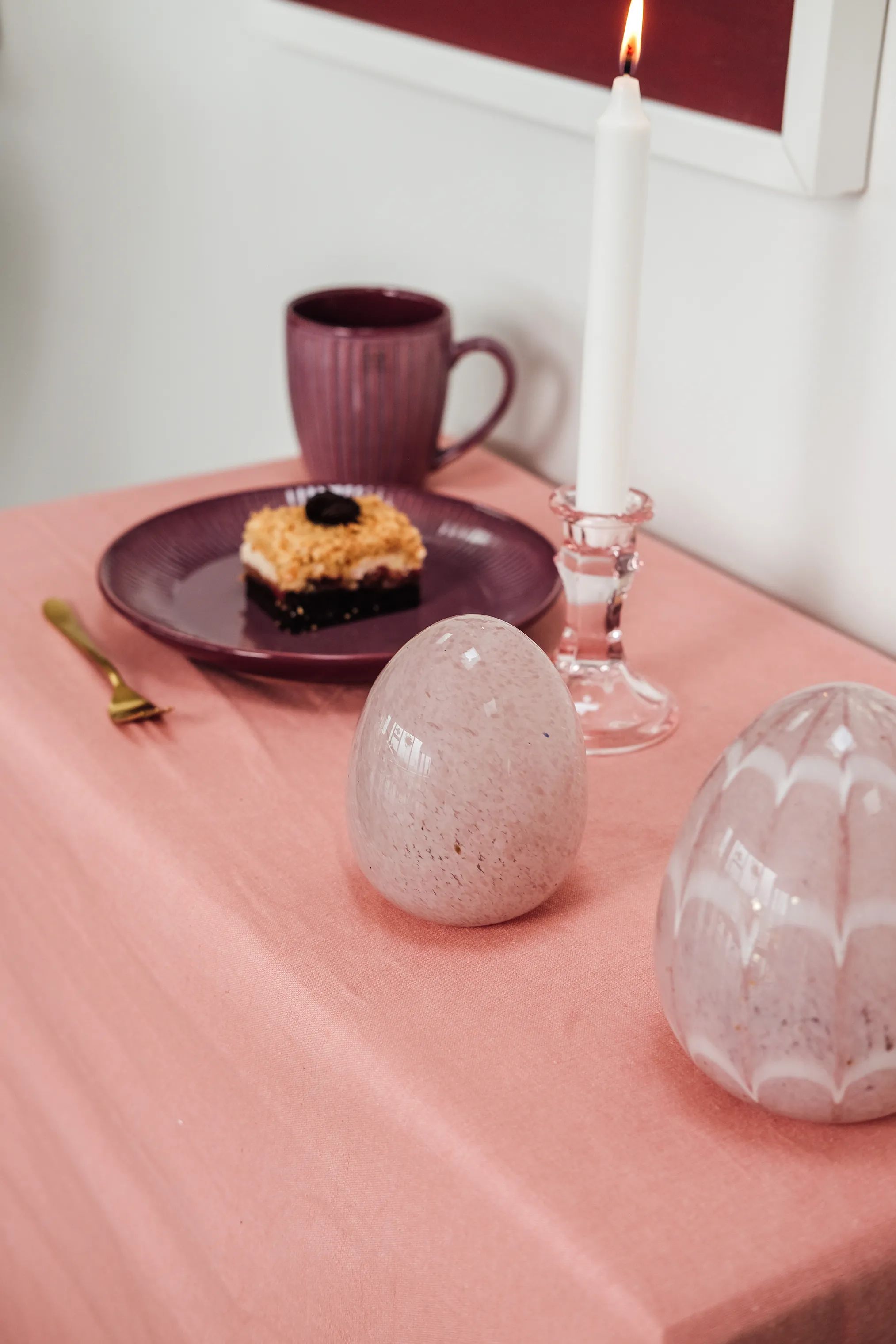 CASA Living Påskeæg og ophæng Dekorationsæg i Lyserød, 11,5 cm, 2