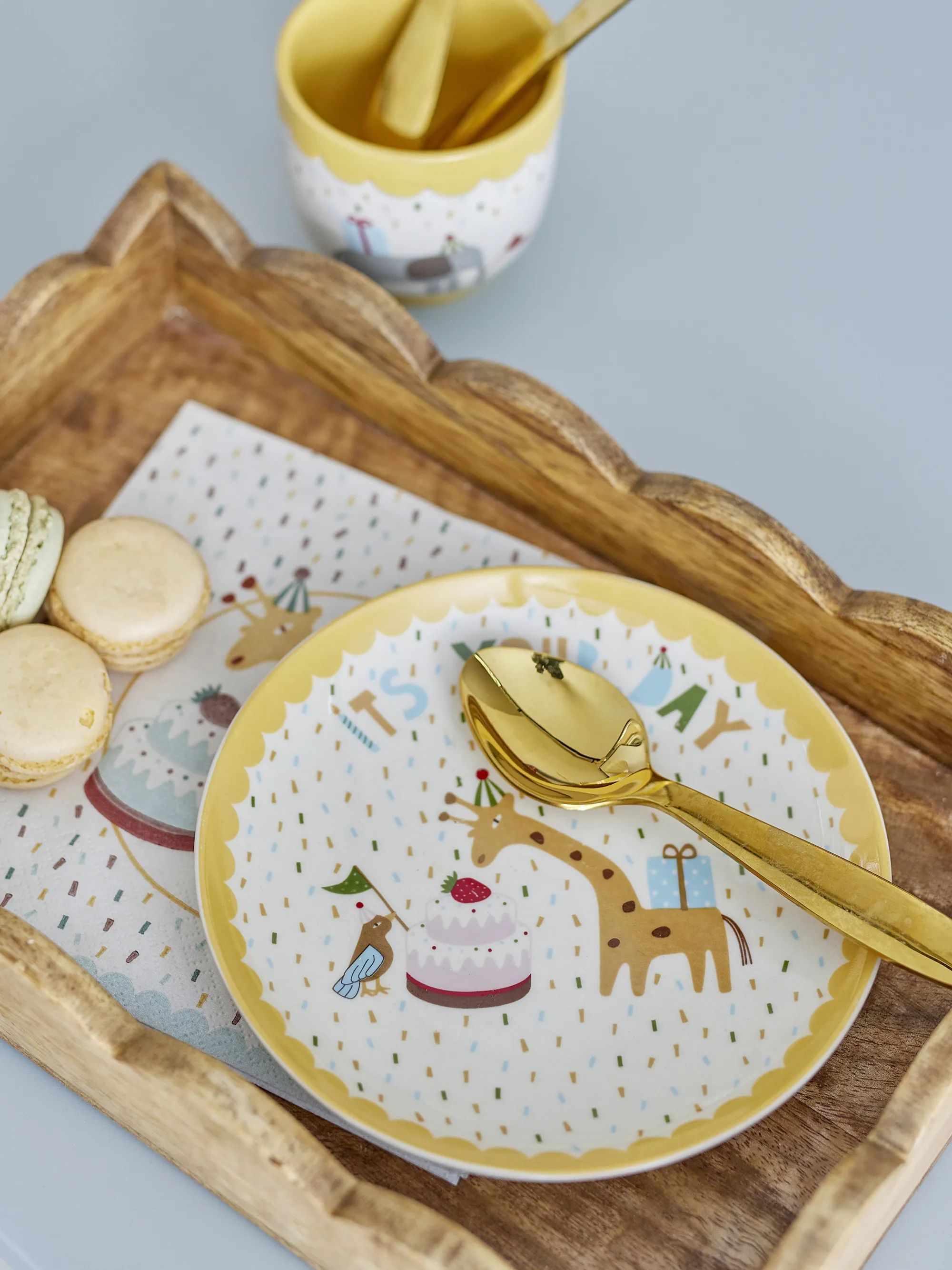 Bloomingville Mini Børnetallerkener Celebrate Tallerken i Yellow, 2