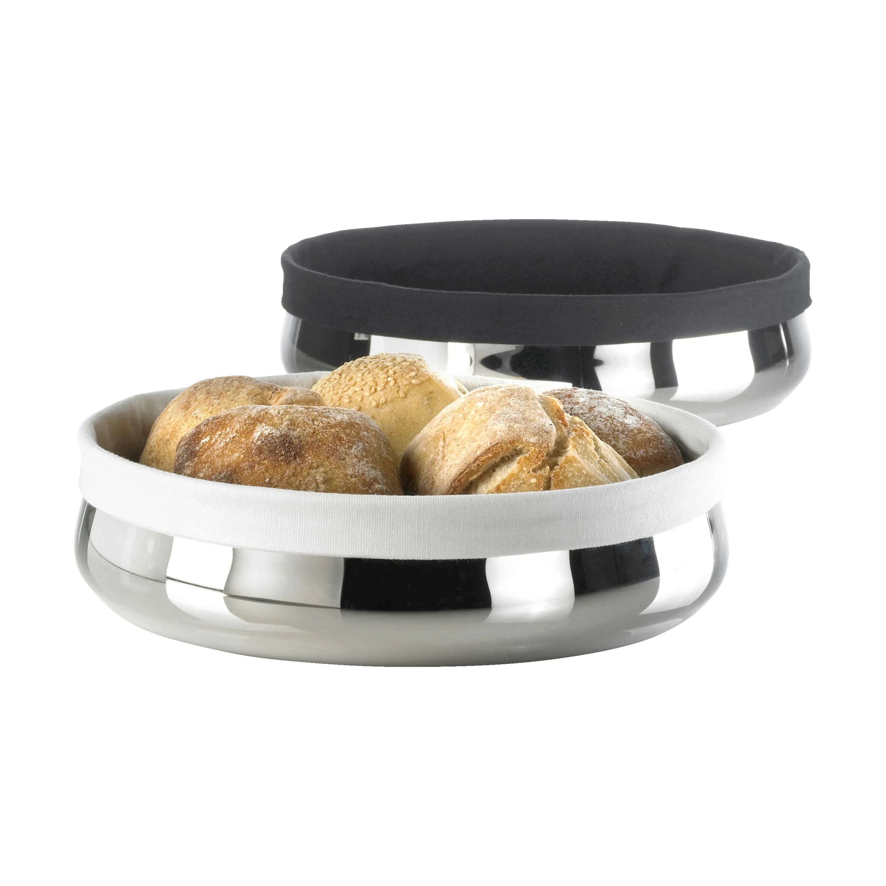 erik bagger a/s Brødkurve Timeless Brødskål i Sølvfarvet/Hvid/Sort, 24 cm, 4