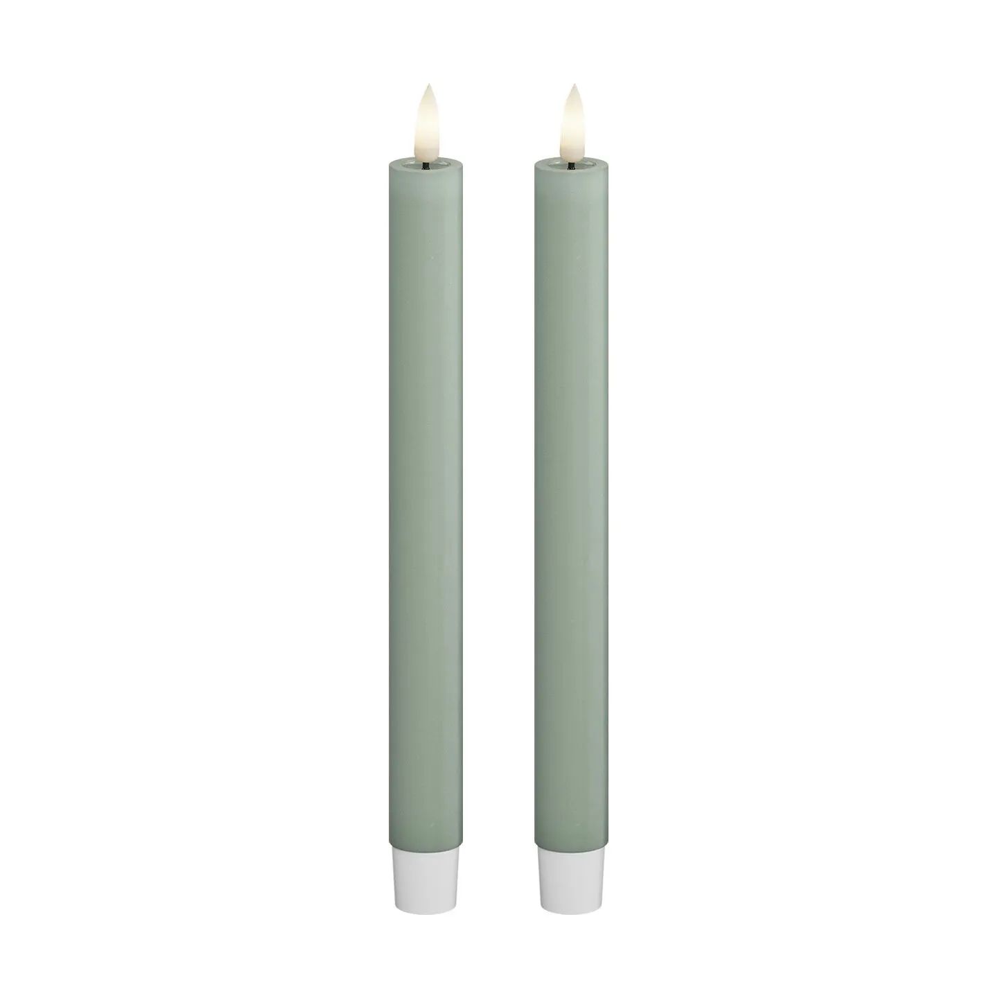 Deluxe Homeart LED-lys Real Flame LED Kronelys - 2 stk. i Salvie grøn, 24 cm, 1