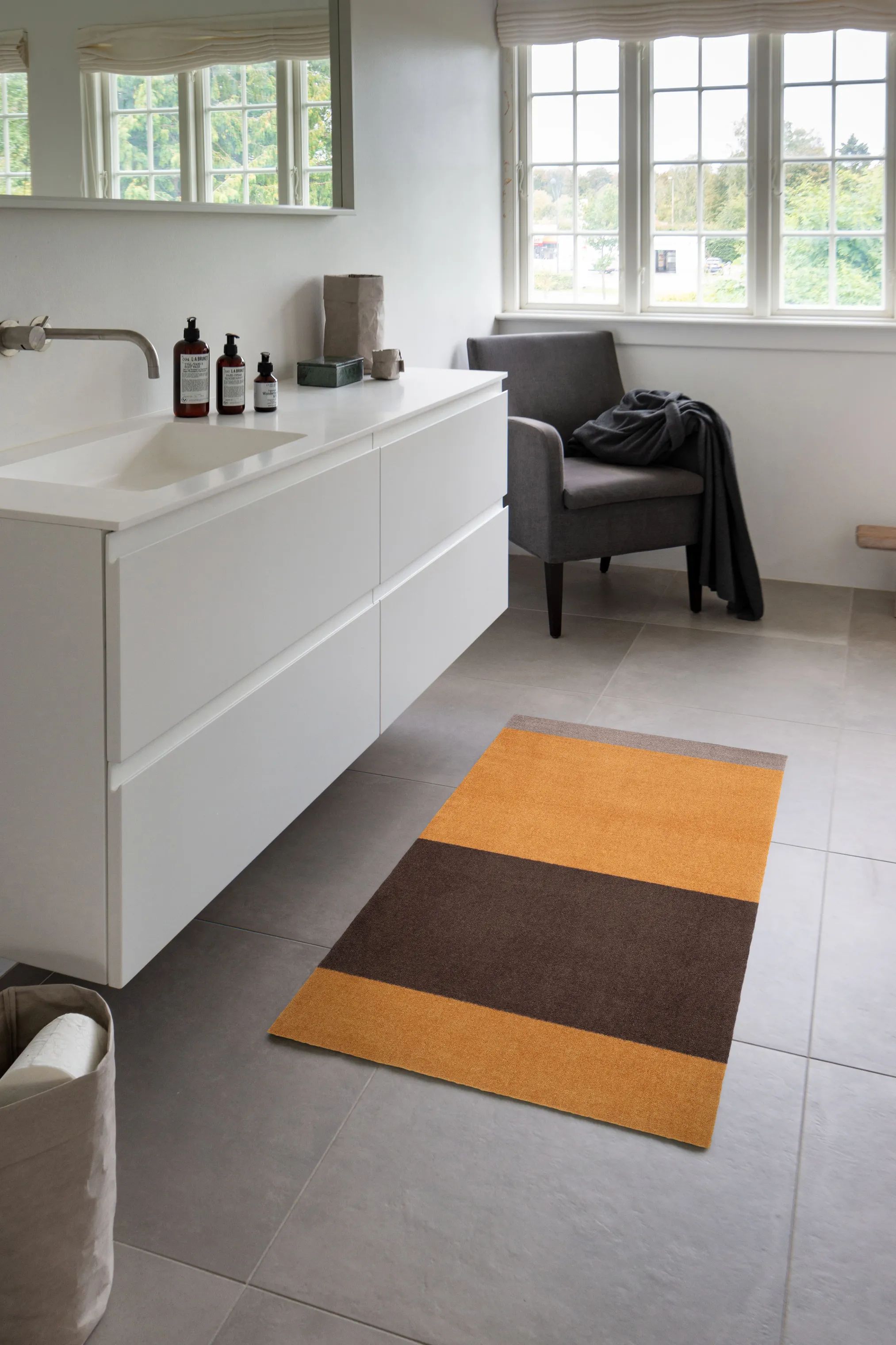 Tica Copenhagen Gulvtæpper Stripes Horisontal Gulvtæppe i Dijon/brun/sand, B67 x L120 cm, 2
