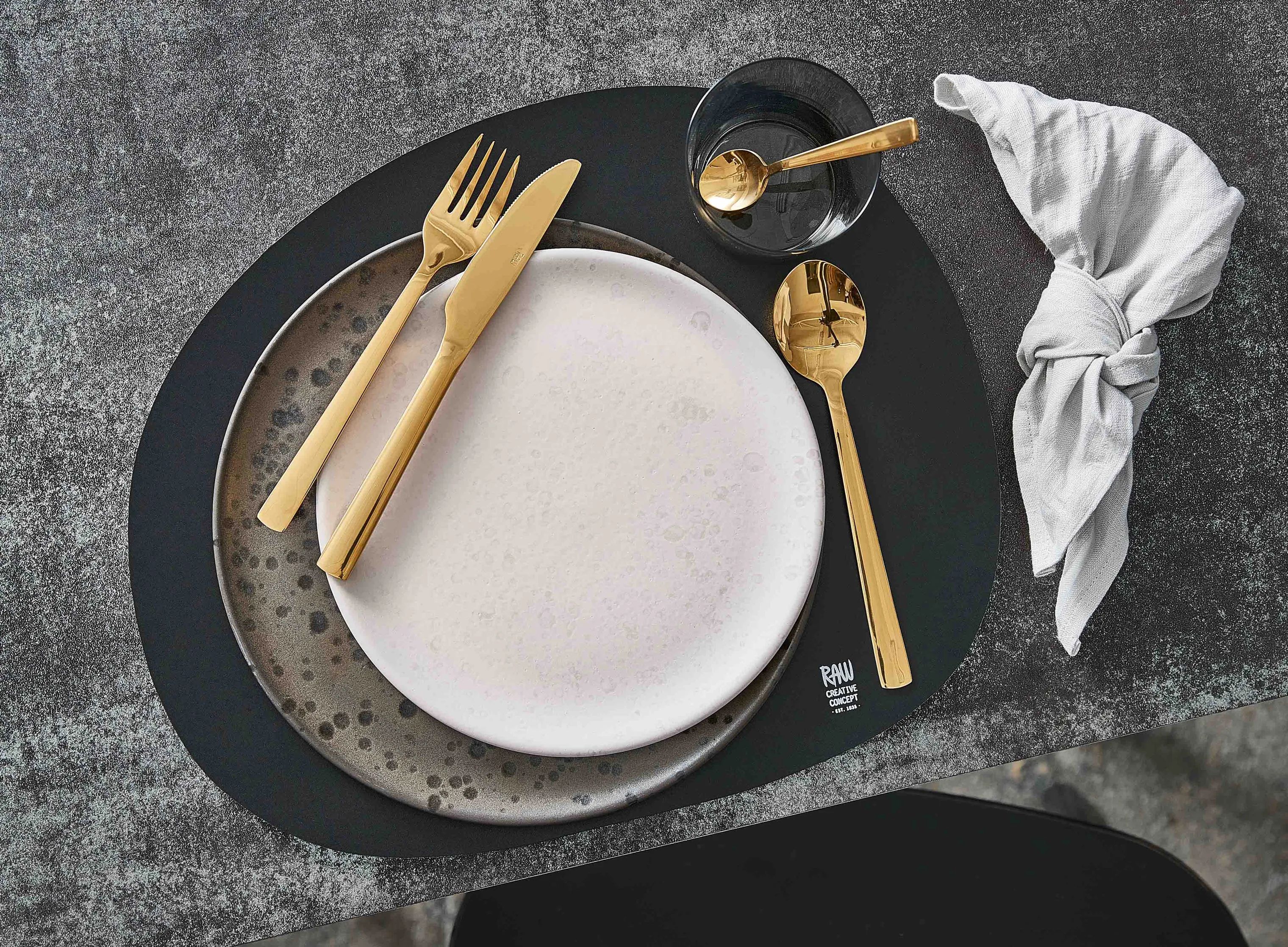 RAW by Aida Bordknive Raw Kniv - 4 stk. i Guldfarvet, 2