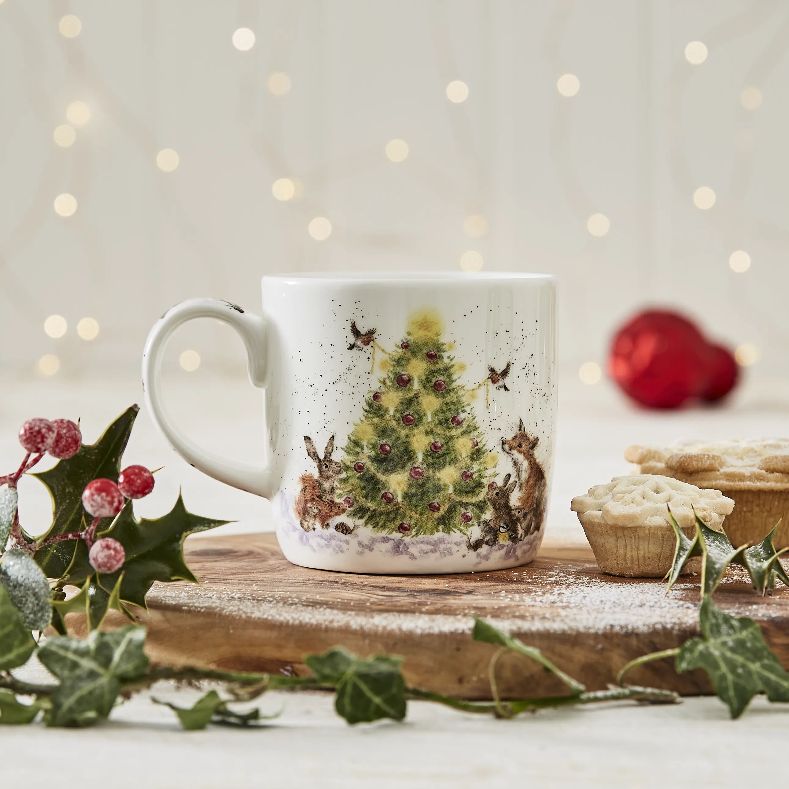 Royal Worcester Krus og kopper med hank Wrendale Krus - Oh christmas tre i Juletræ, 2