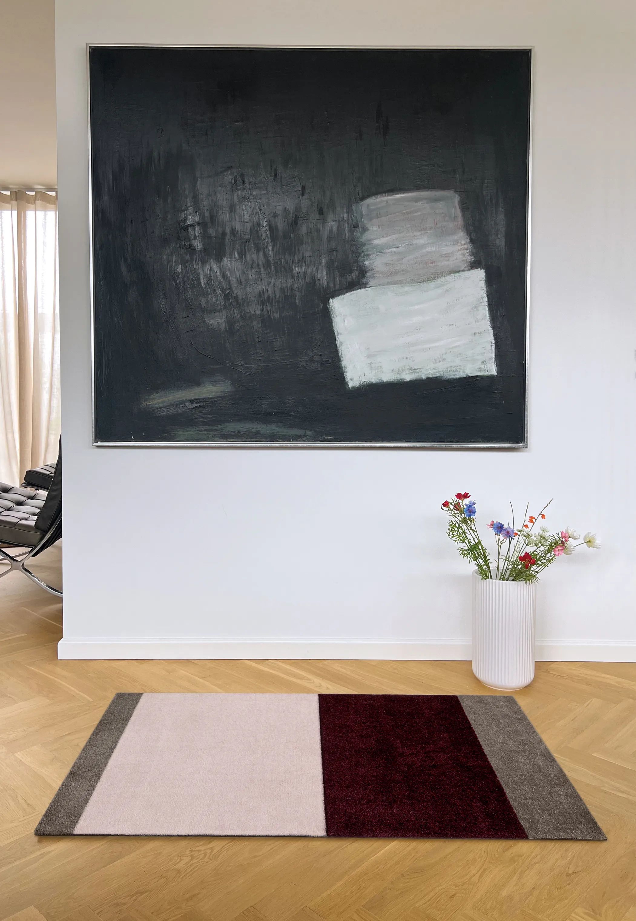 Tica Copenhagen Gulvtæpper Stripes Horisontal Gulvtæppe i Bordeaux/ Rosa/Sand, B67 x L120 cm, 7
