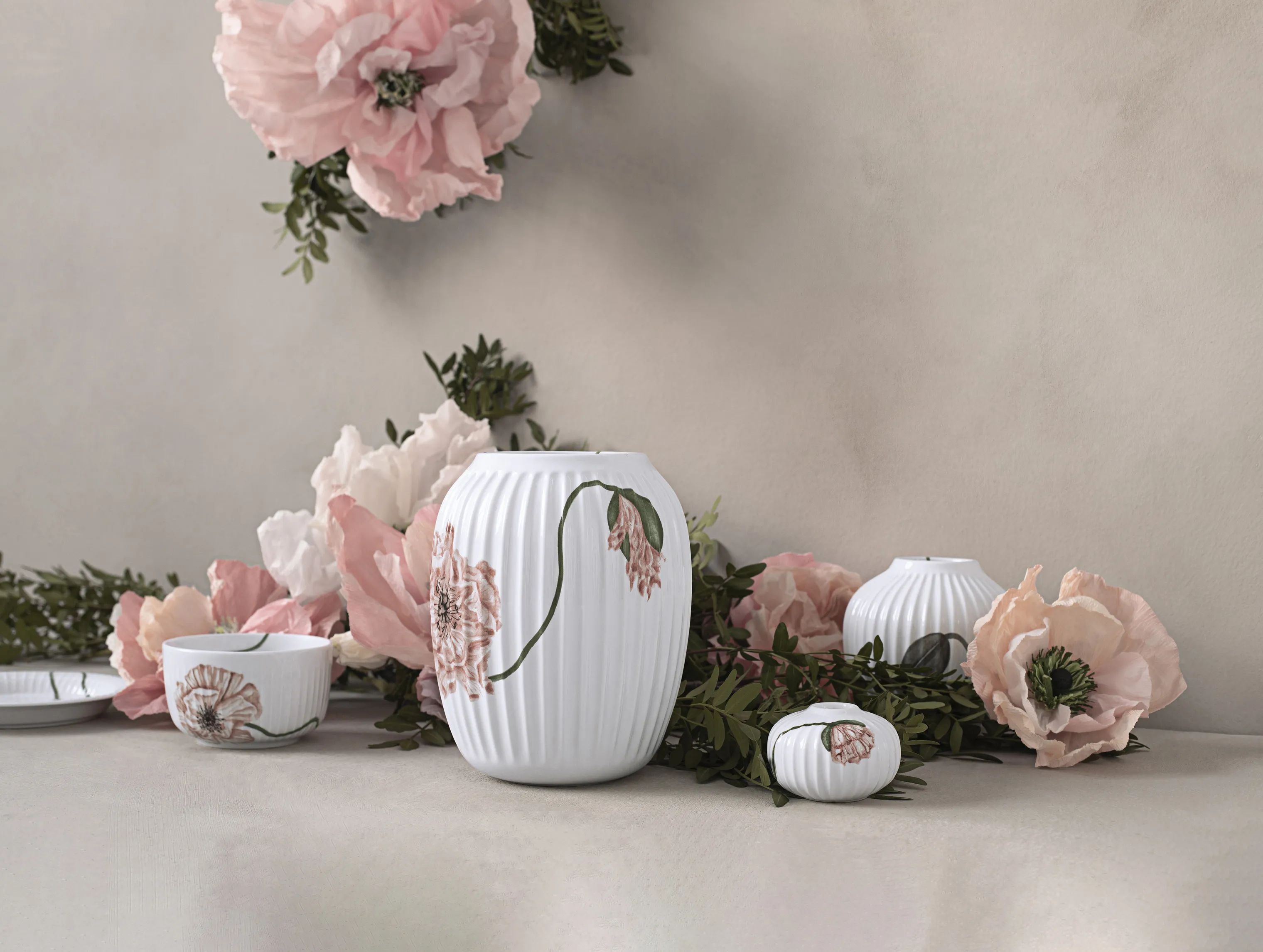Kähler Vaser Hammershøi Poppy Vase i Hvid, 21 cm, 2