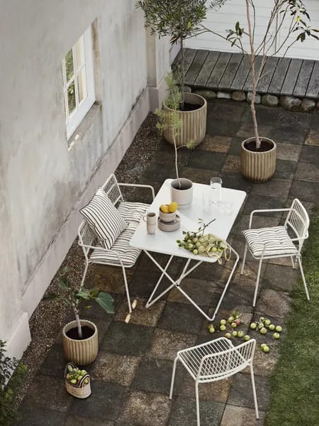 Broste Copenhagen Caféborde Eden Havebord i Beige Grey, 120 cm, 2