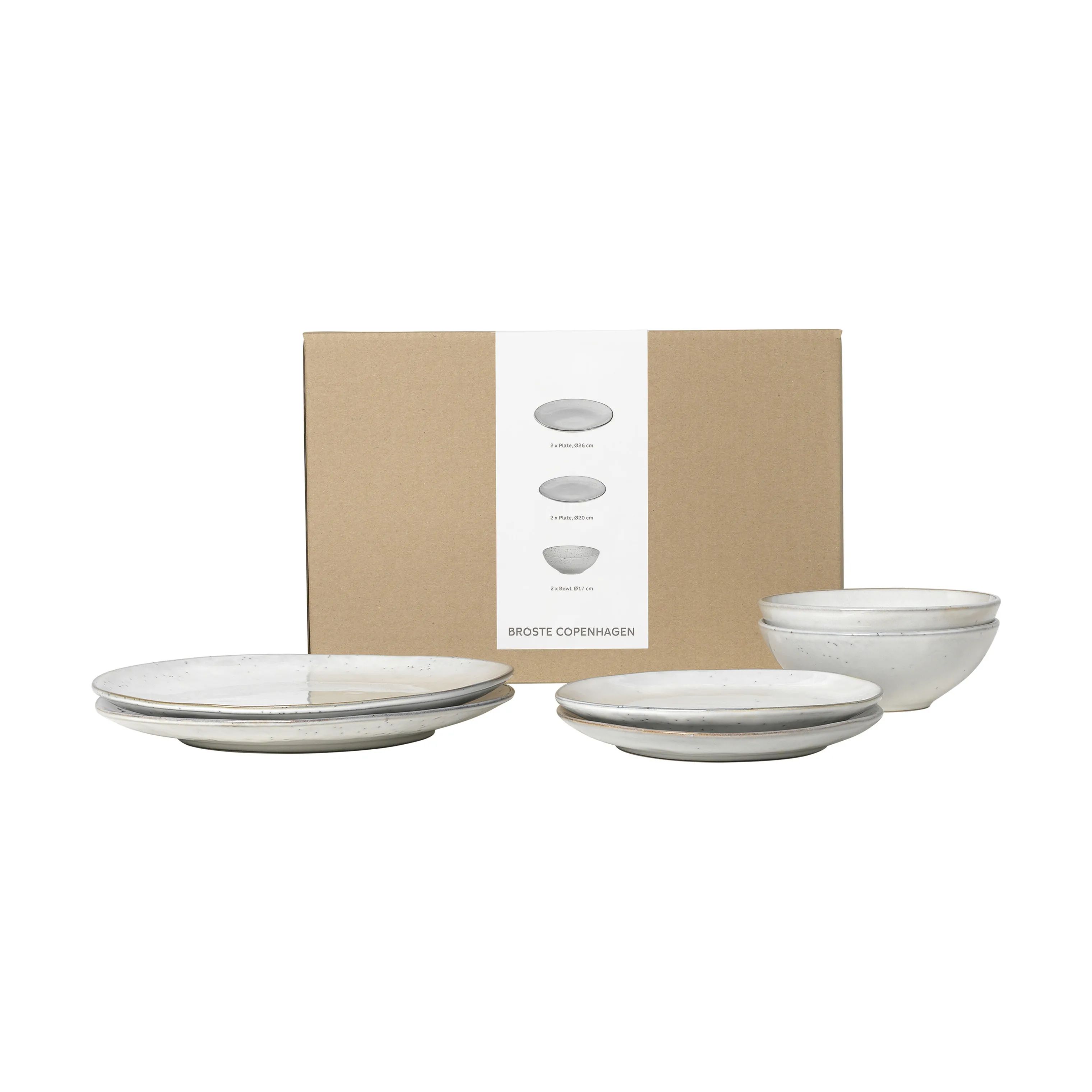 Broste Copenhagen Middagstallerkener Nordic Sand Middagssæt - 6 dele i 6 stk., 1
