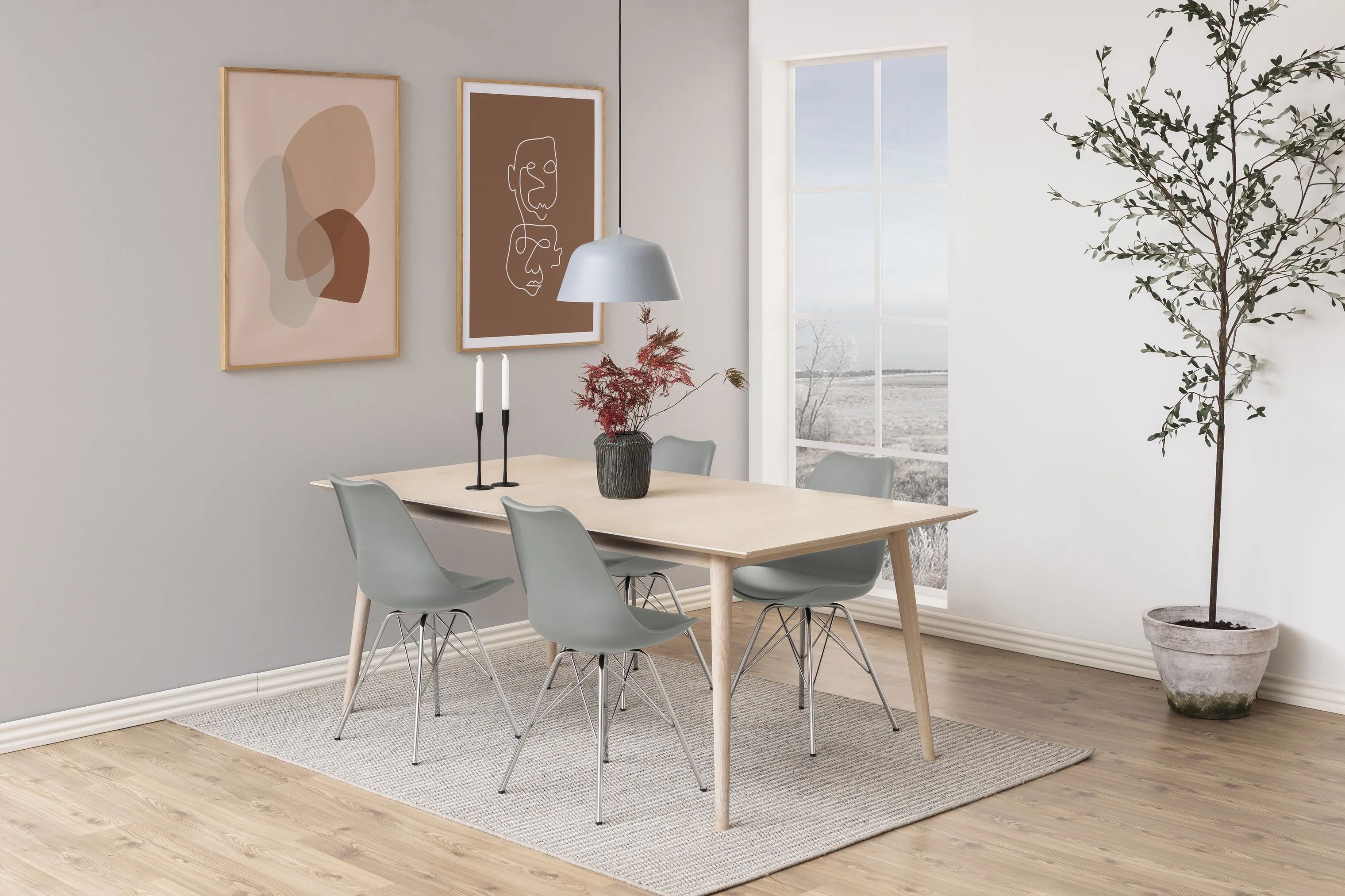 CASA Living Spisebordsstole Eris Spisebordsstol - 4 stk. i grå/krom, 2