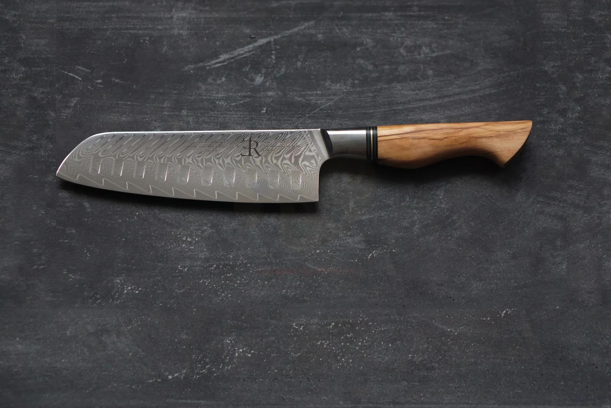 Ryda Knives Santokuknive ST650 Santokukniv i rustfrit stål/brun, 3