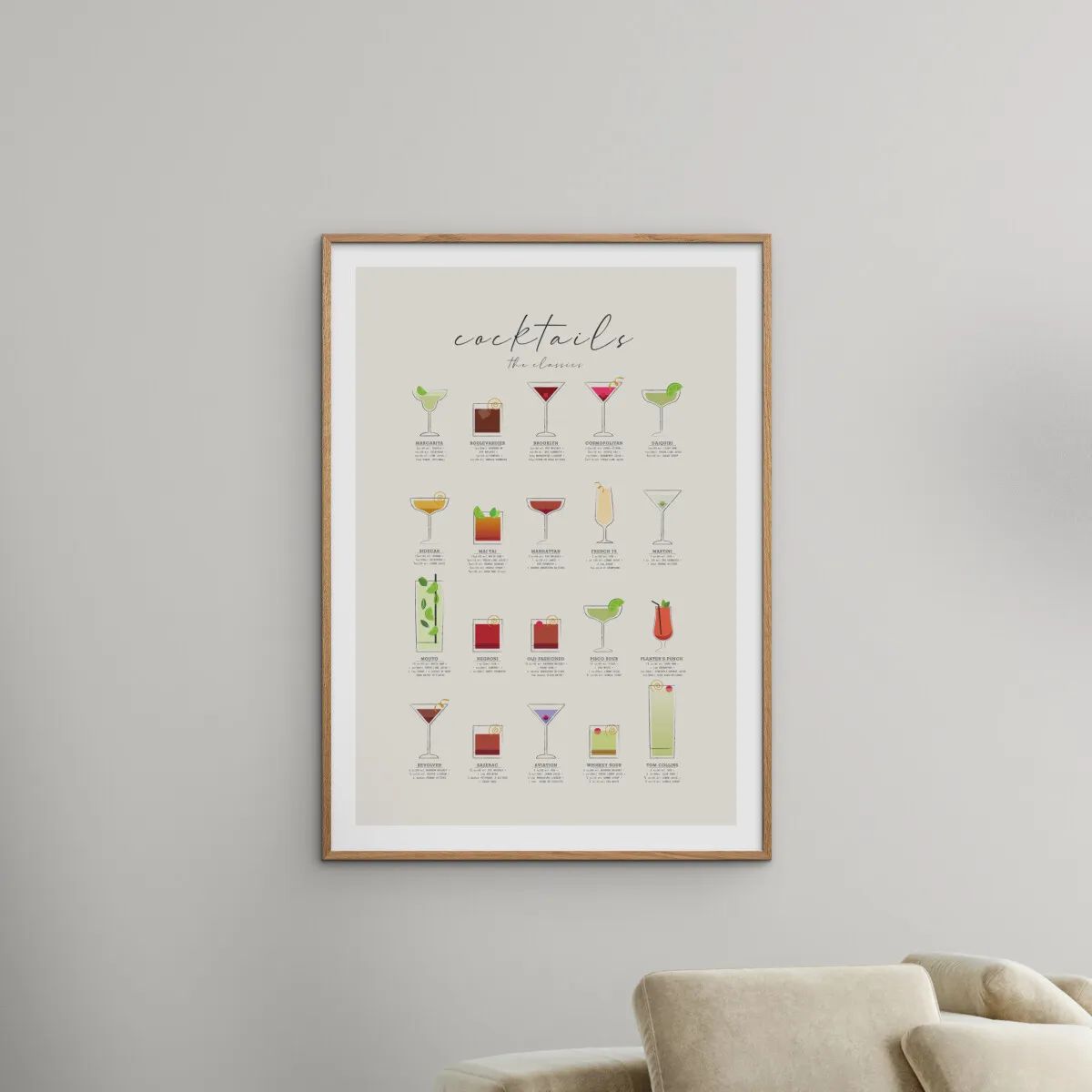 Poster&Frame Plakater Plakat - Cocktail i B21 x L29,7 cm, 2