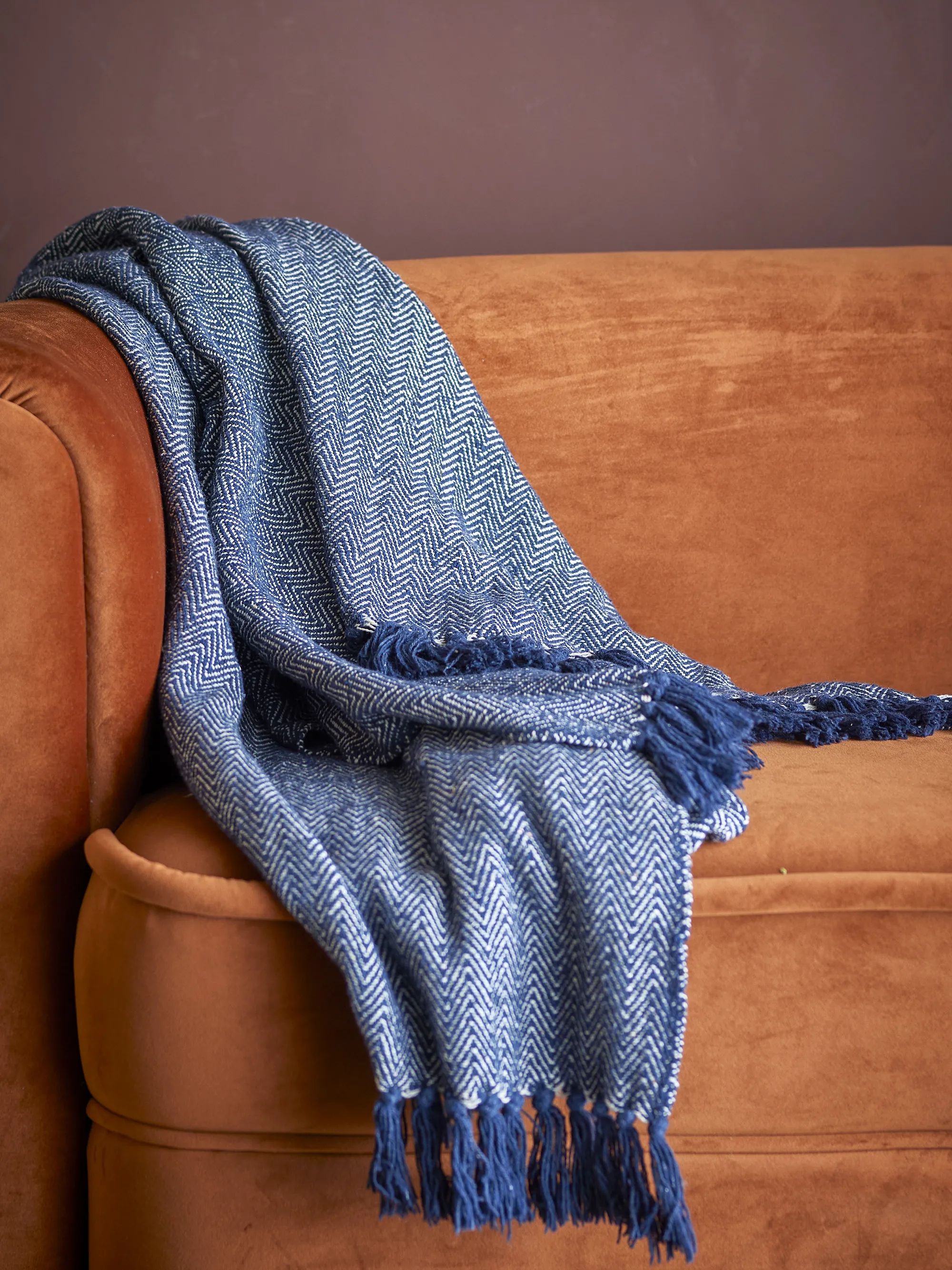 Creative Collection Plaider Herringbone Plaid i Blå, 3