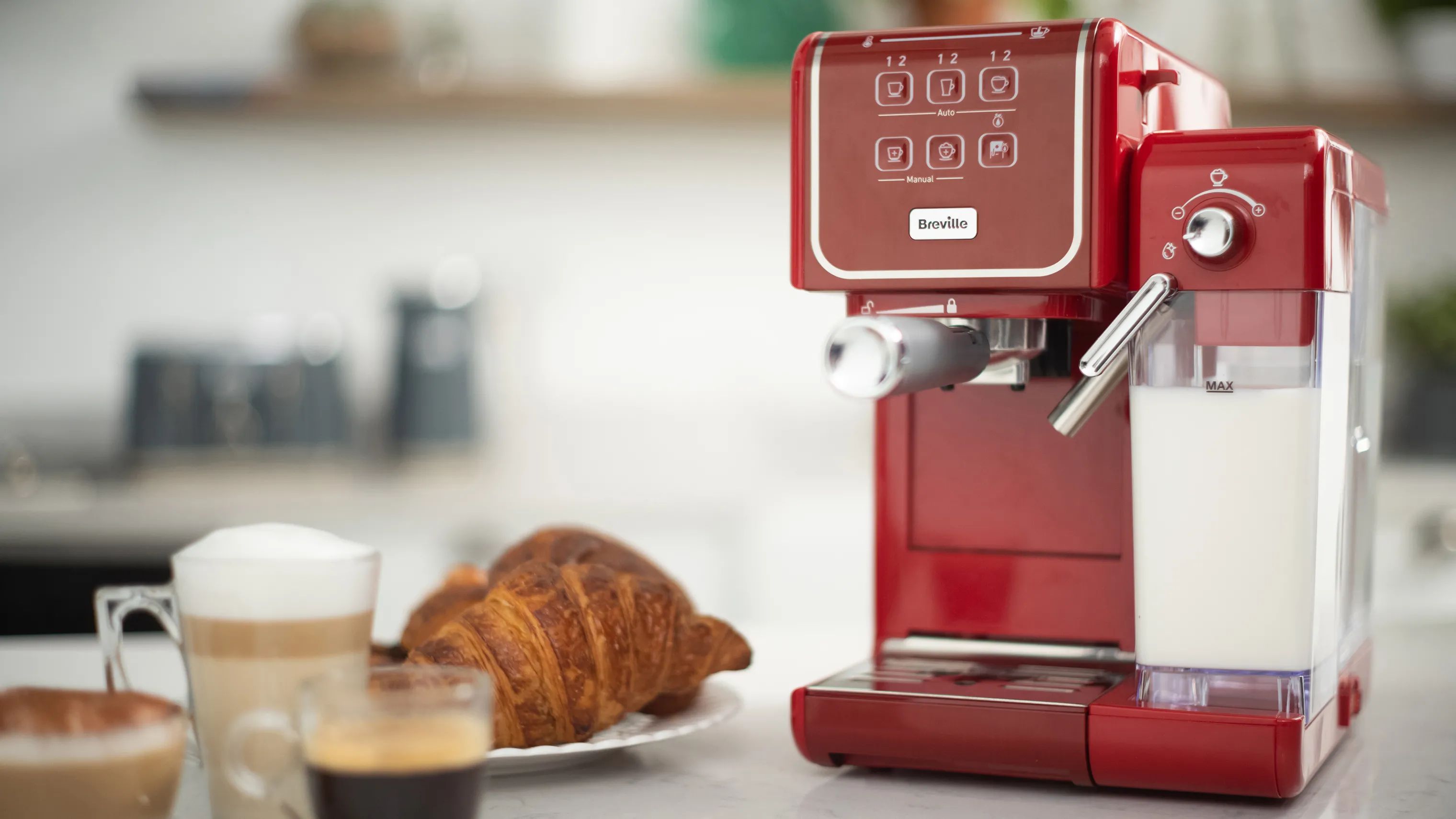 Breville Espressomaskiner Prima Latte IlI i rød, 2