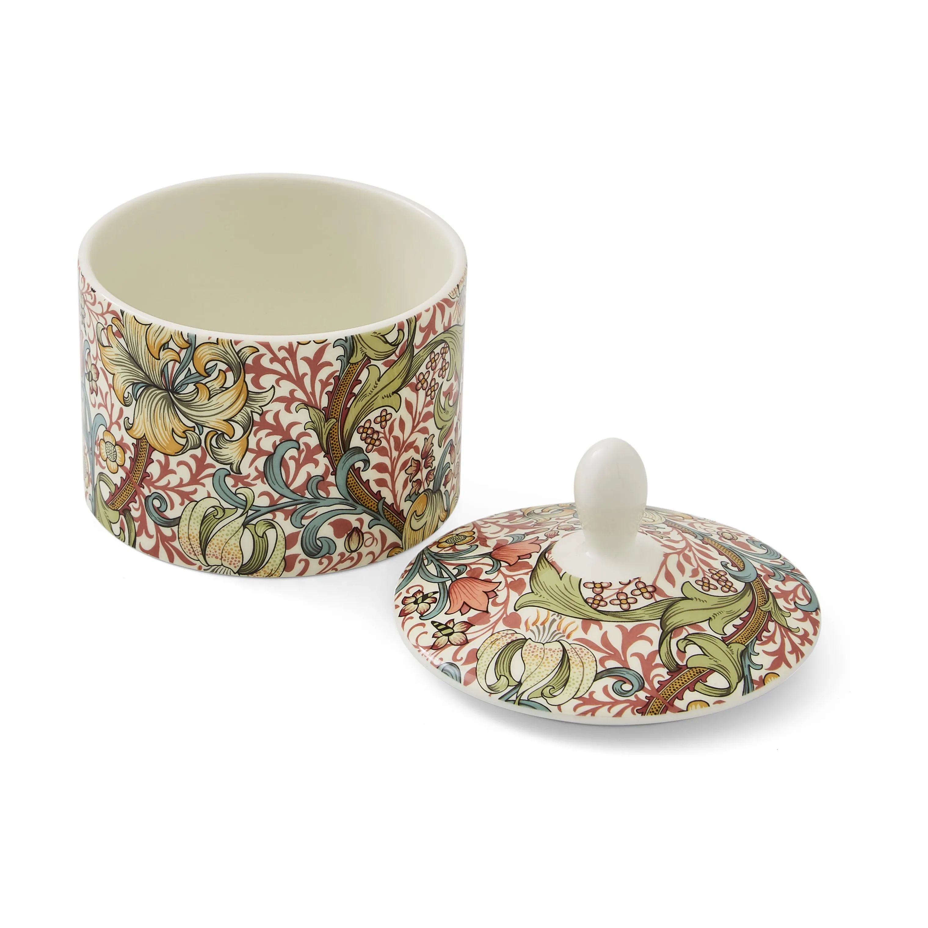 Spode Sukkerskåle Morris & Co Sukkerkrukke i Lyserød/Grøn/blå, 4