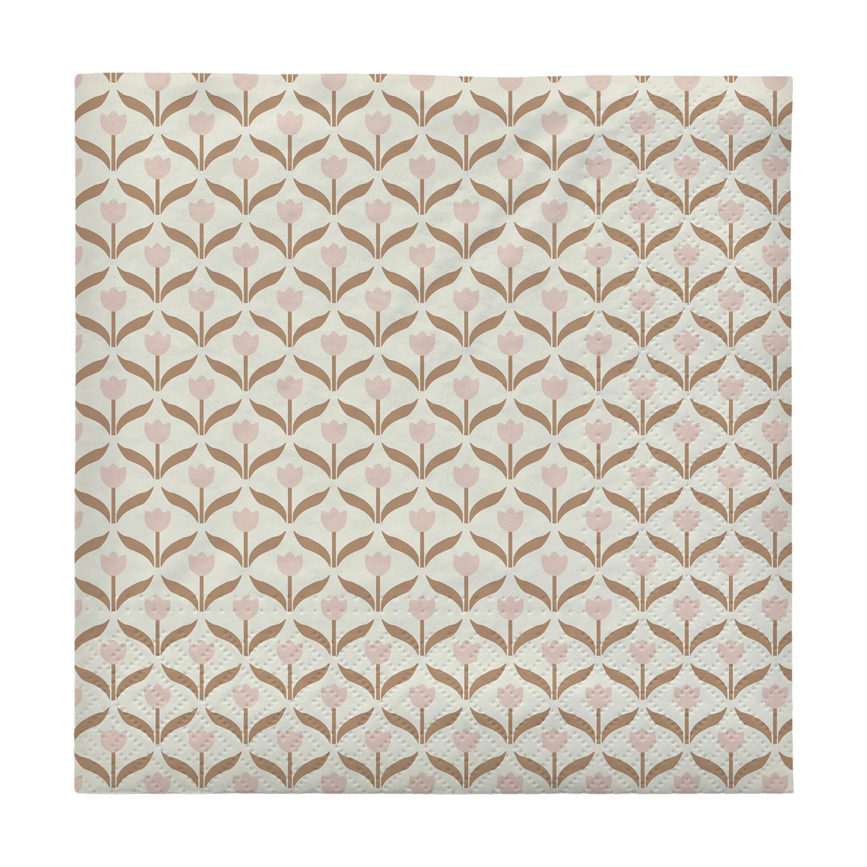 Broste Copenhagen Papirservietter Tulip Papirservietter - 12 stk. i Soft Pink/Cinnamon Sand, 1