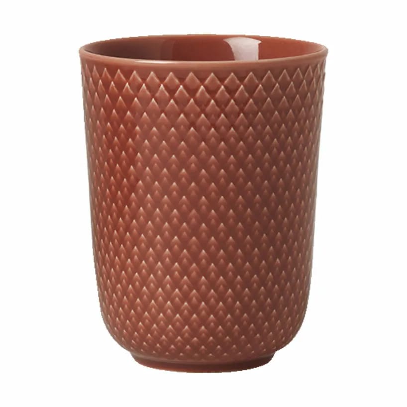 Lyngby Porcelæn Krus og kopper uden hank Rhombe Color Krus i Terracotta, 1