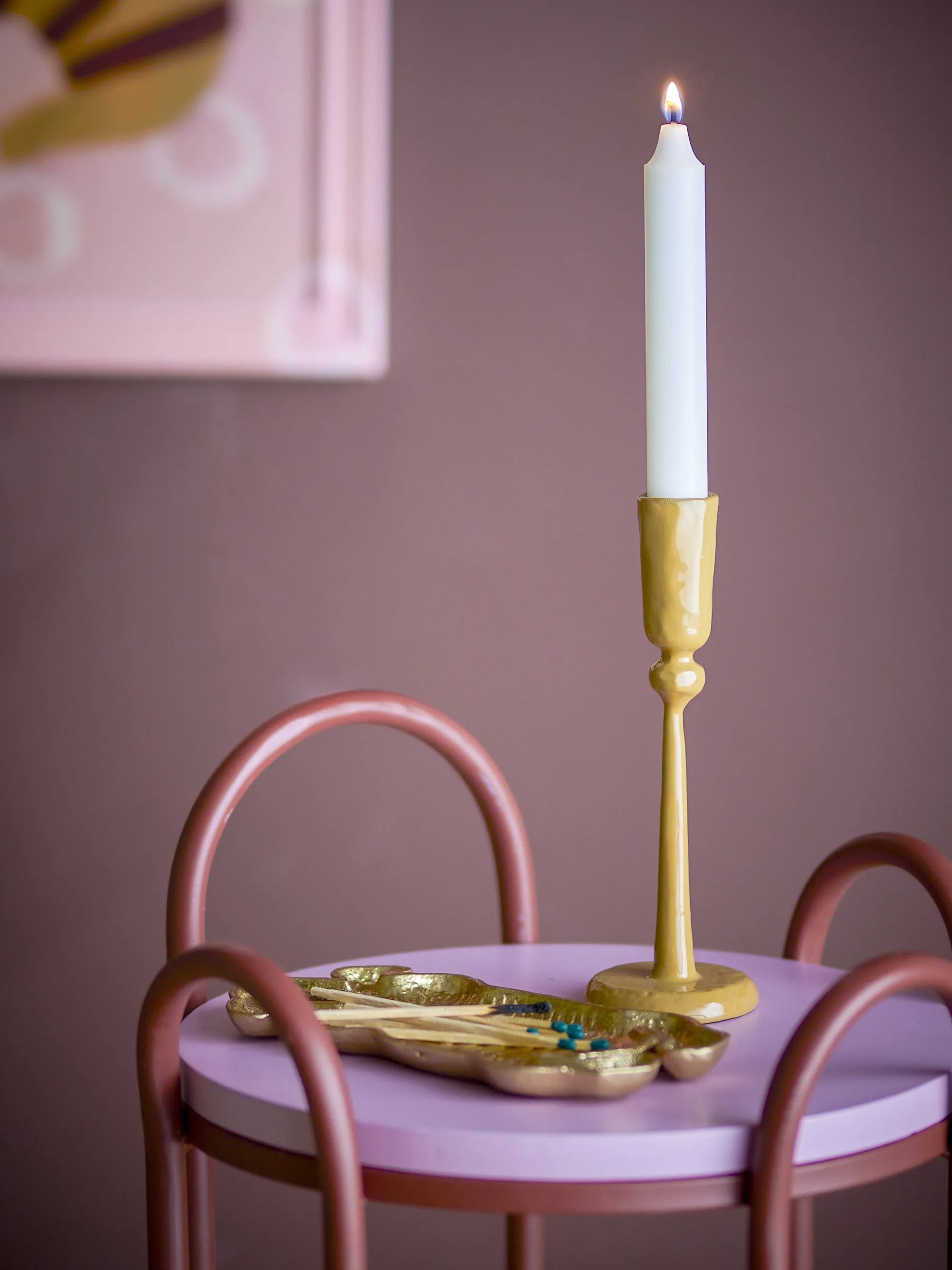 Bloomingville Kronelysestage Eber Lysestage i Gul, 2