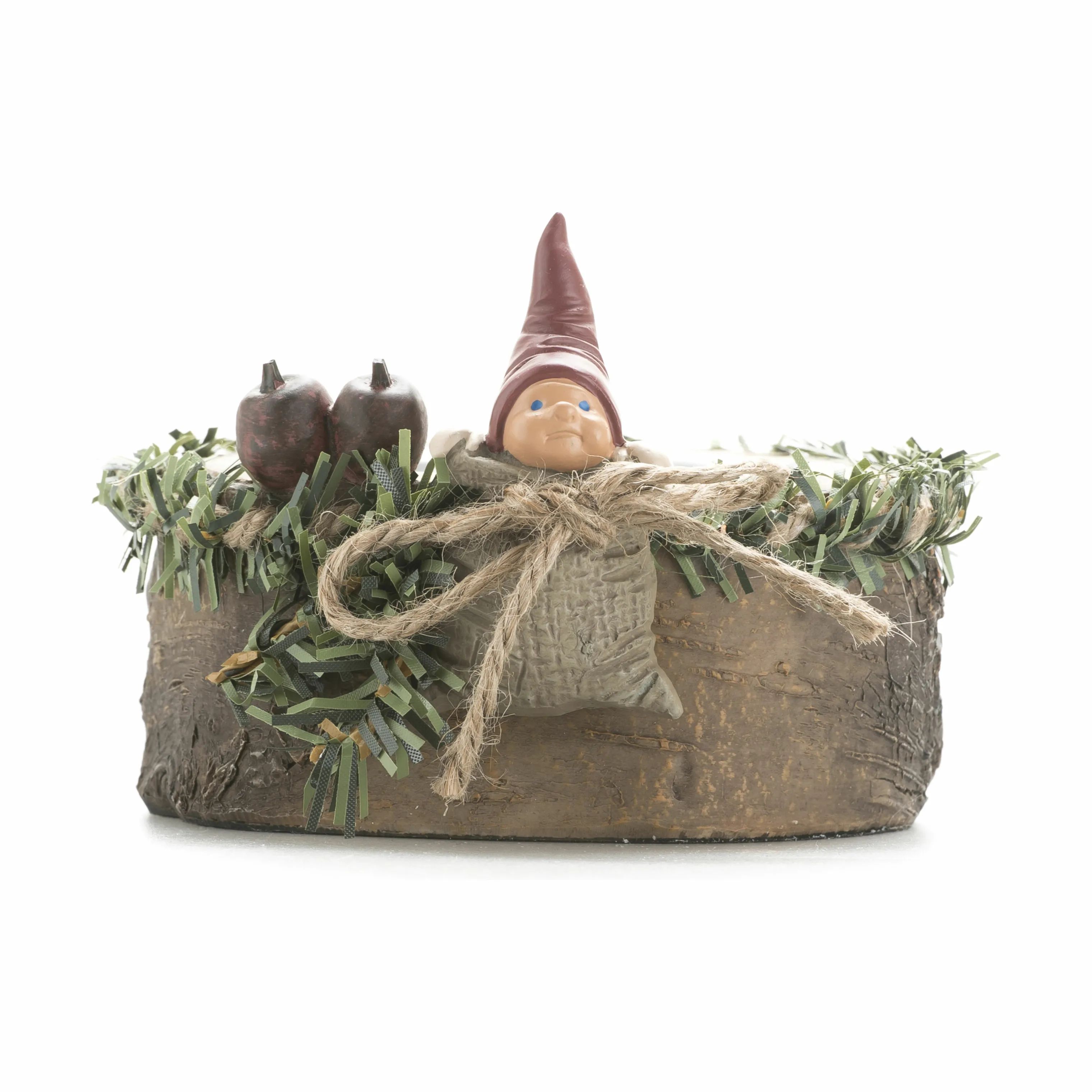 Klarborg Jule- og adventsstager Nisserik Kalenderstage - Stubbe i Brun, 10 cm, 1