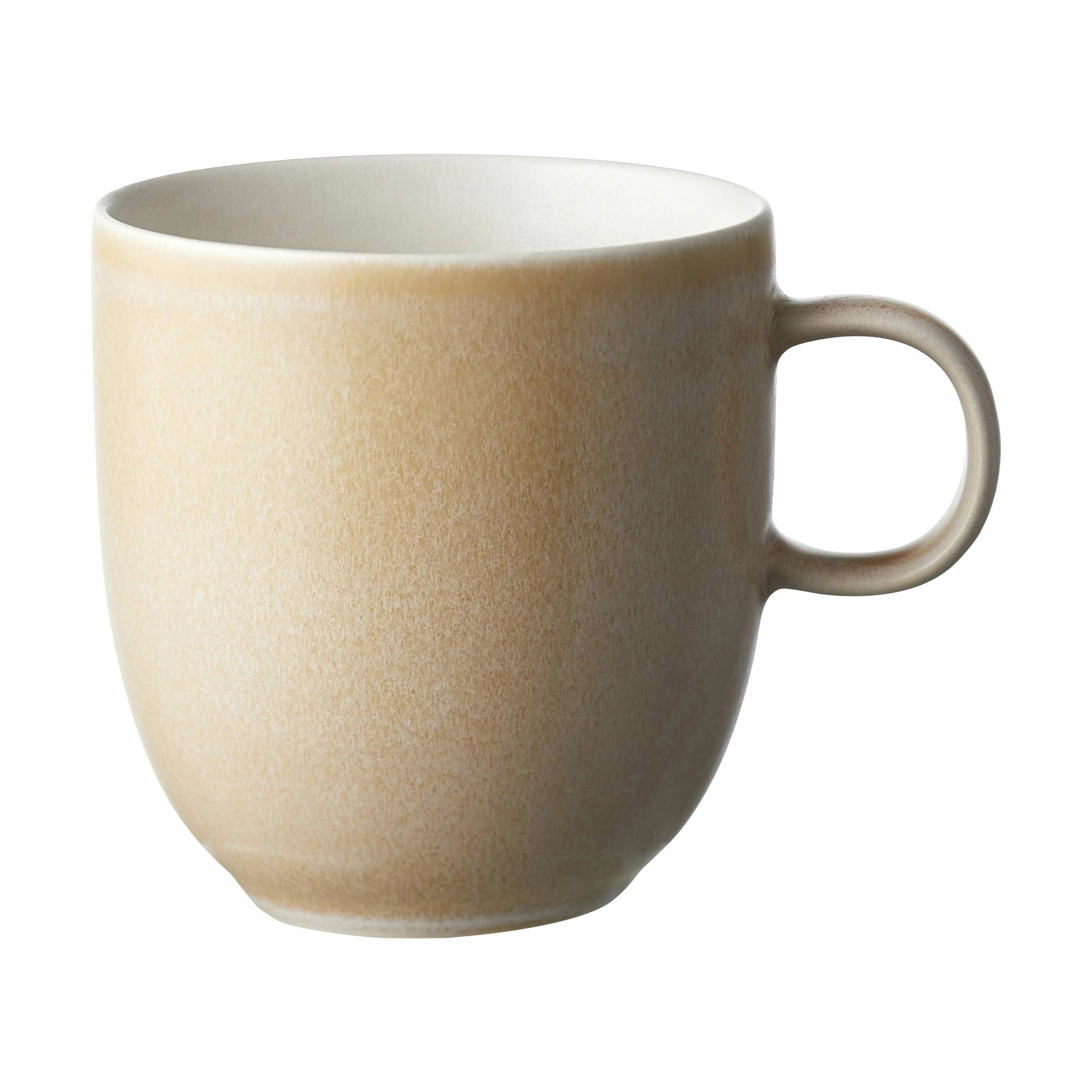 Studio Round Krus og kopper med hank North Krus i Matte sand/matte white, 1