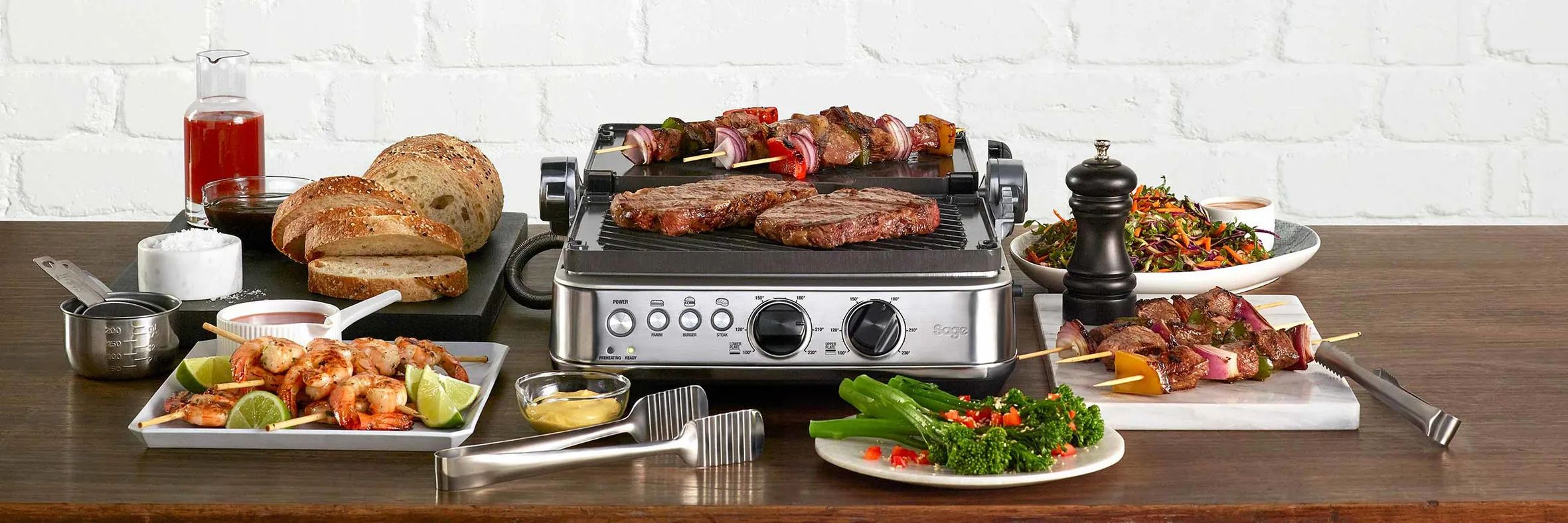 Sage Bordgrill SGR 700 The BBQ & Press Bordgrill i Rustfrit stål, 3