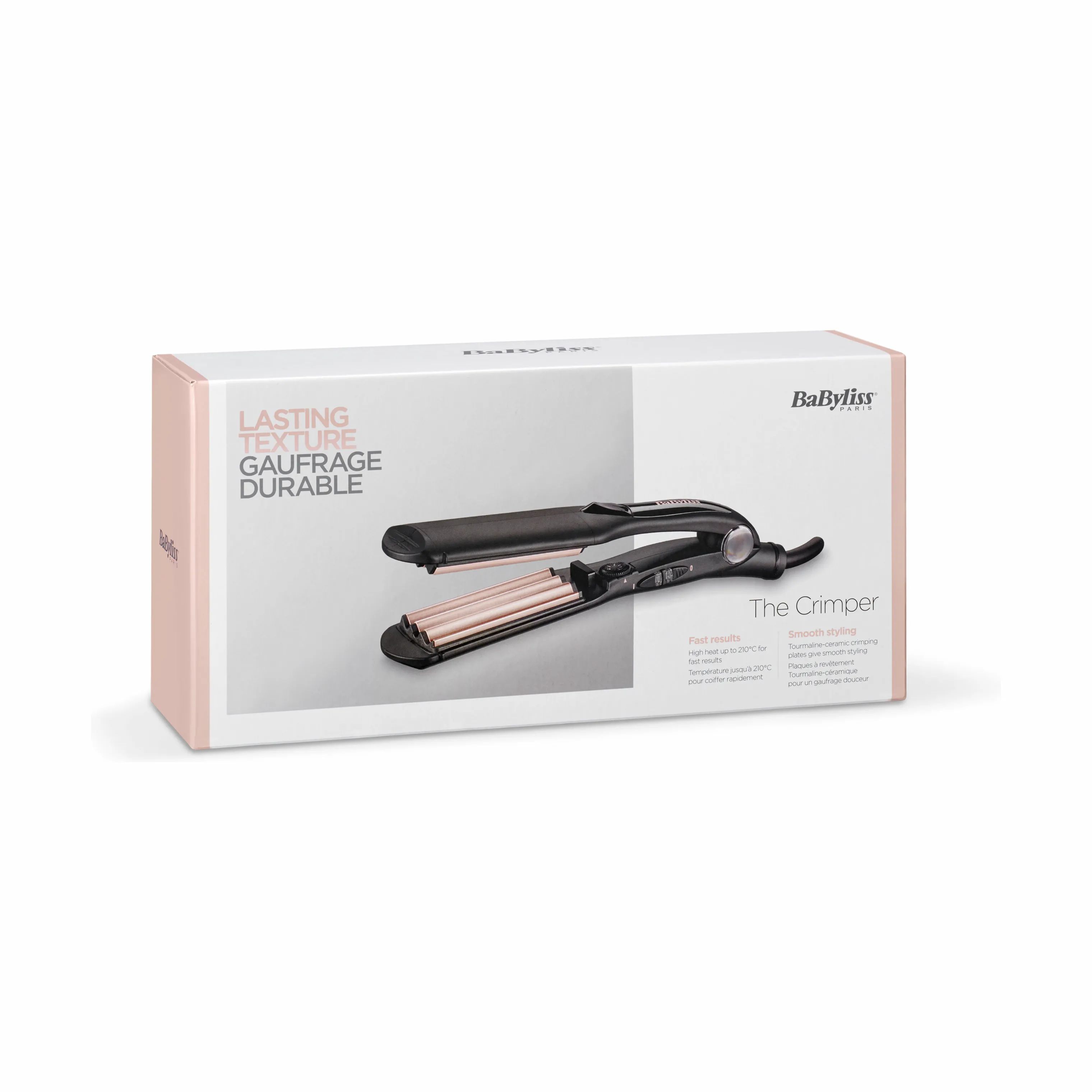 BaByliss Krøllejern The Crimper Crepejern i Sort/rose gold, 3