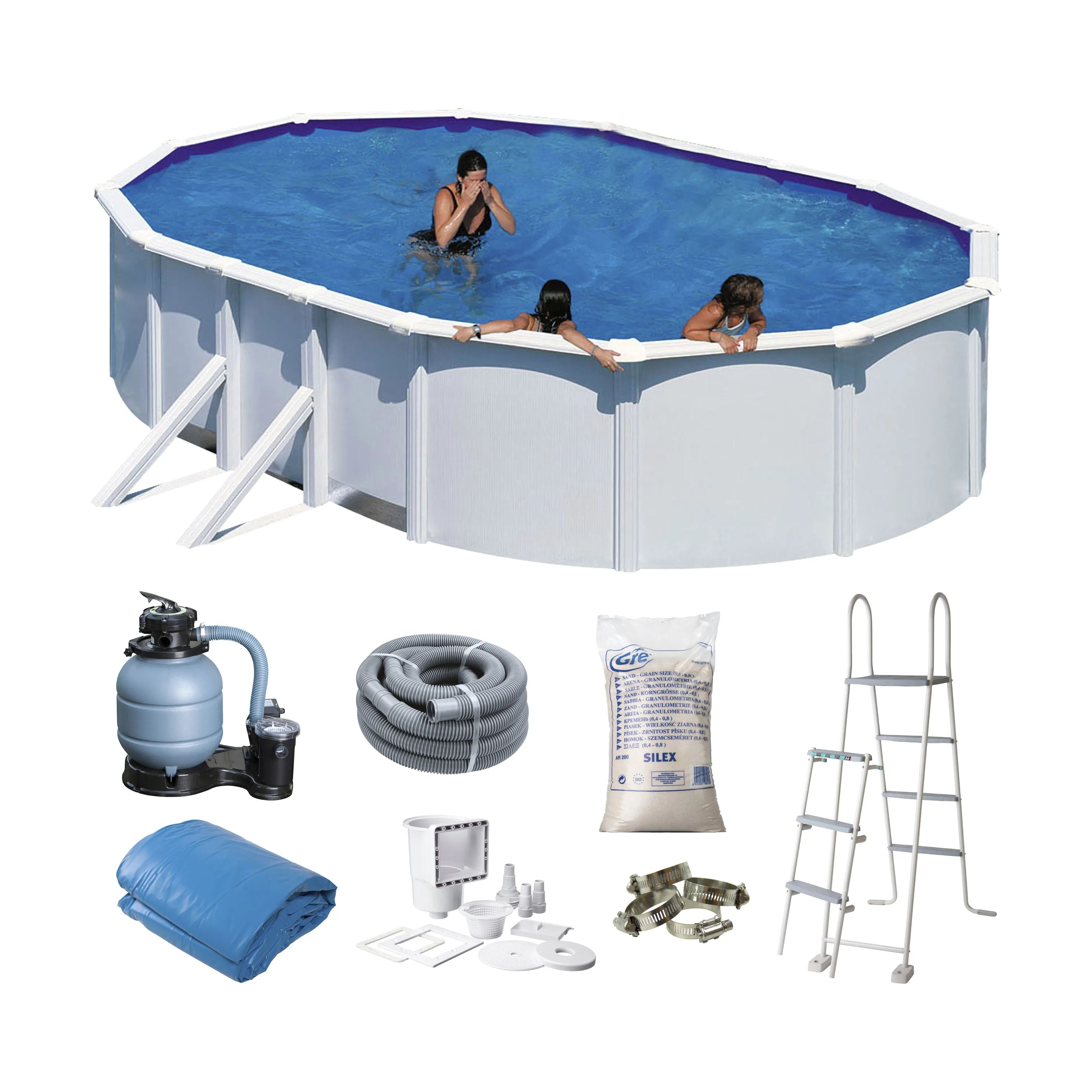 Swim & Fun Pools Fritstående Pool i Hvid, 4