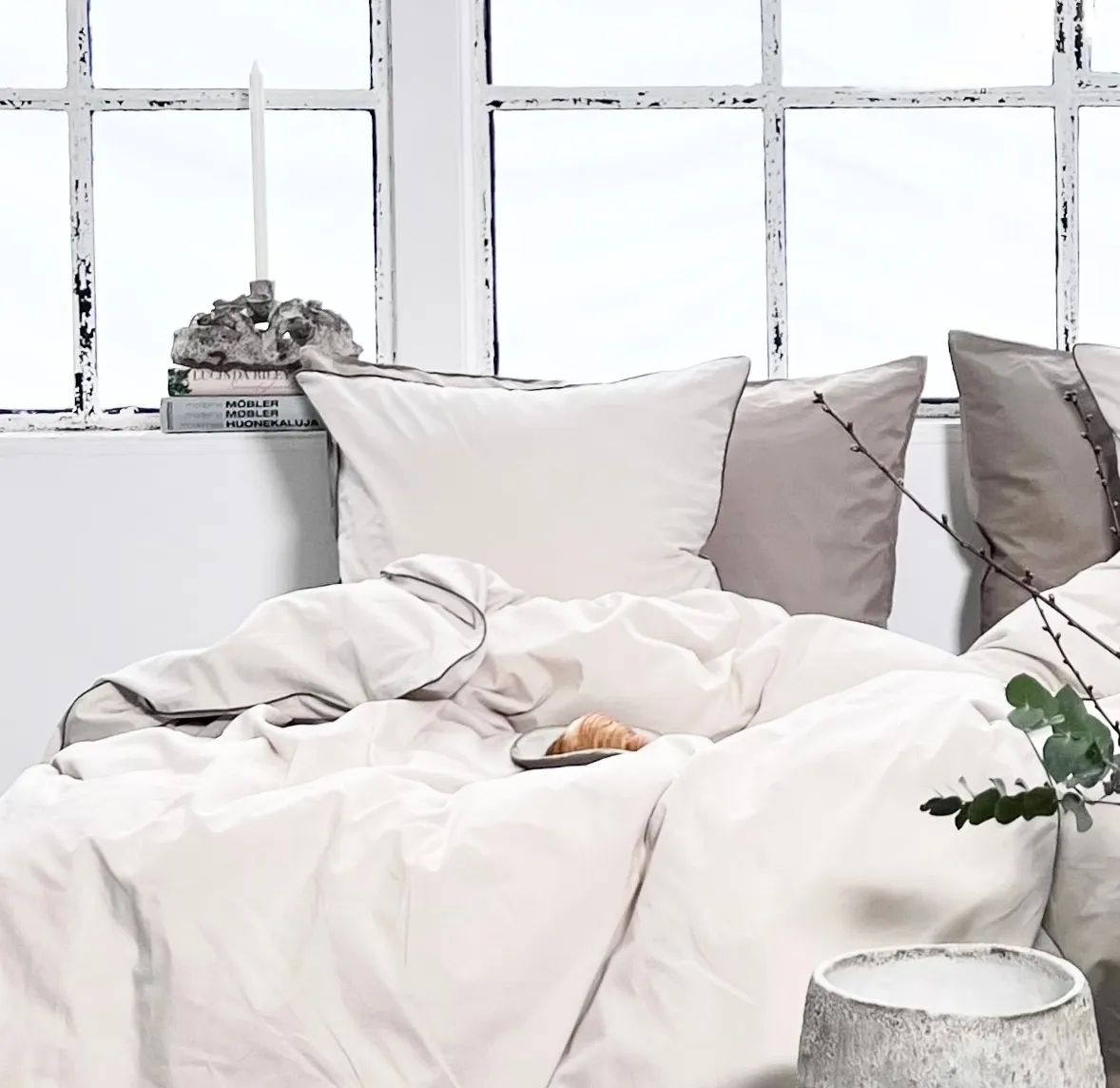 omhu Sengetøj Chambre Sengetøj i Sand/Oliven, B140 x L220 cm, 2