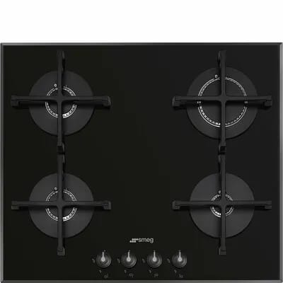 Smeg Kogeplader Linea Gaskogeplade i Sort glas og støbejern, 1