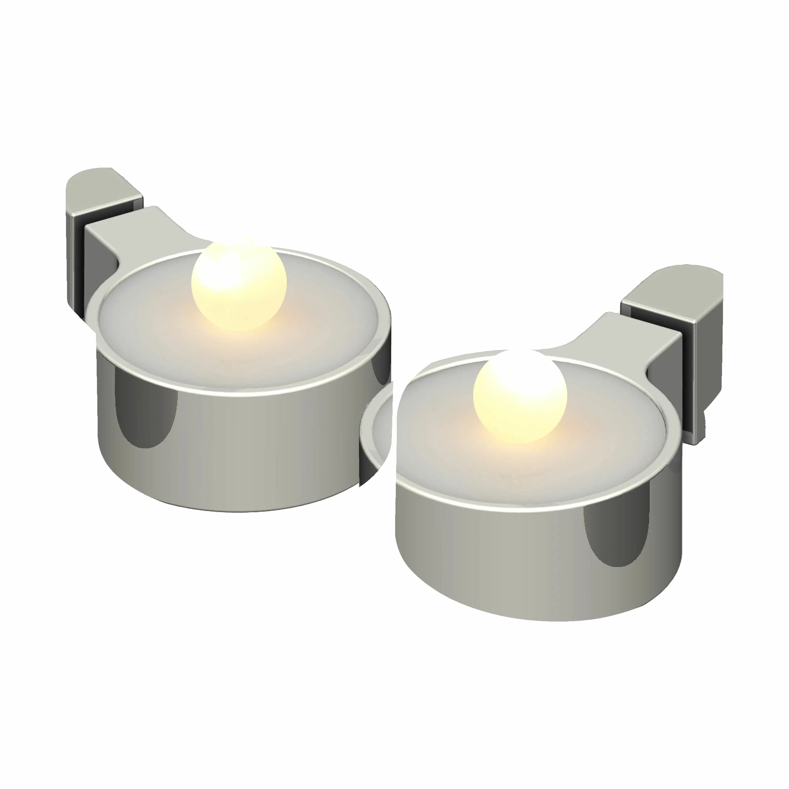 Sirius LED-lys Amalia Fyrfadslys - 2 stk. i Krom, 6,9 cm, 1