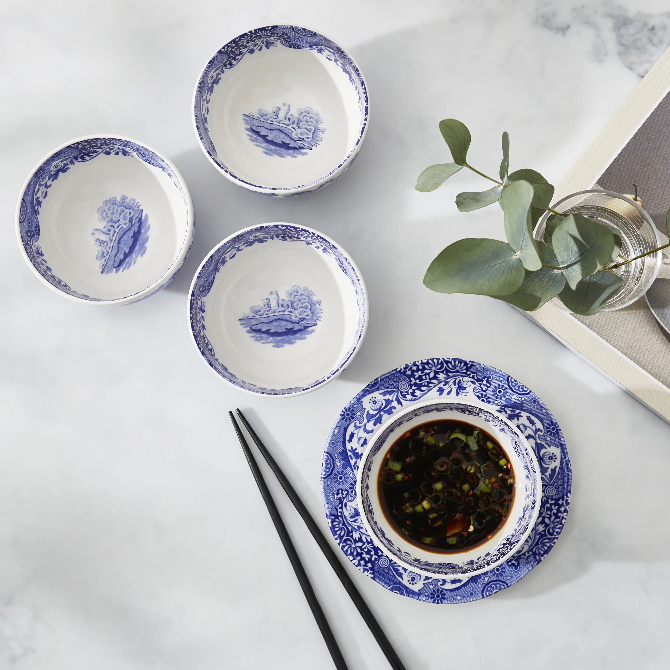 Spode Skåle Blue Italian Blue Italien Skål i Blå/hvid, 3