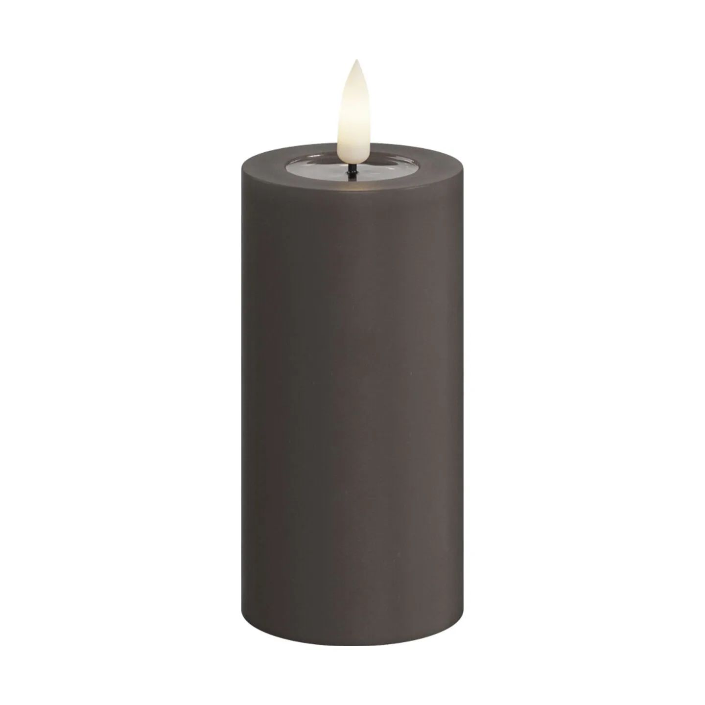 Deluxe Homeart LED-lys Real Flame LED Bloklys i Mokka, 10 cm, 1