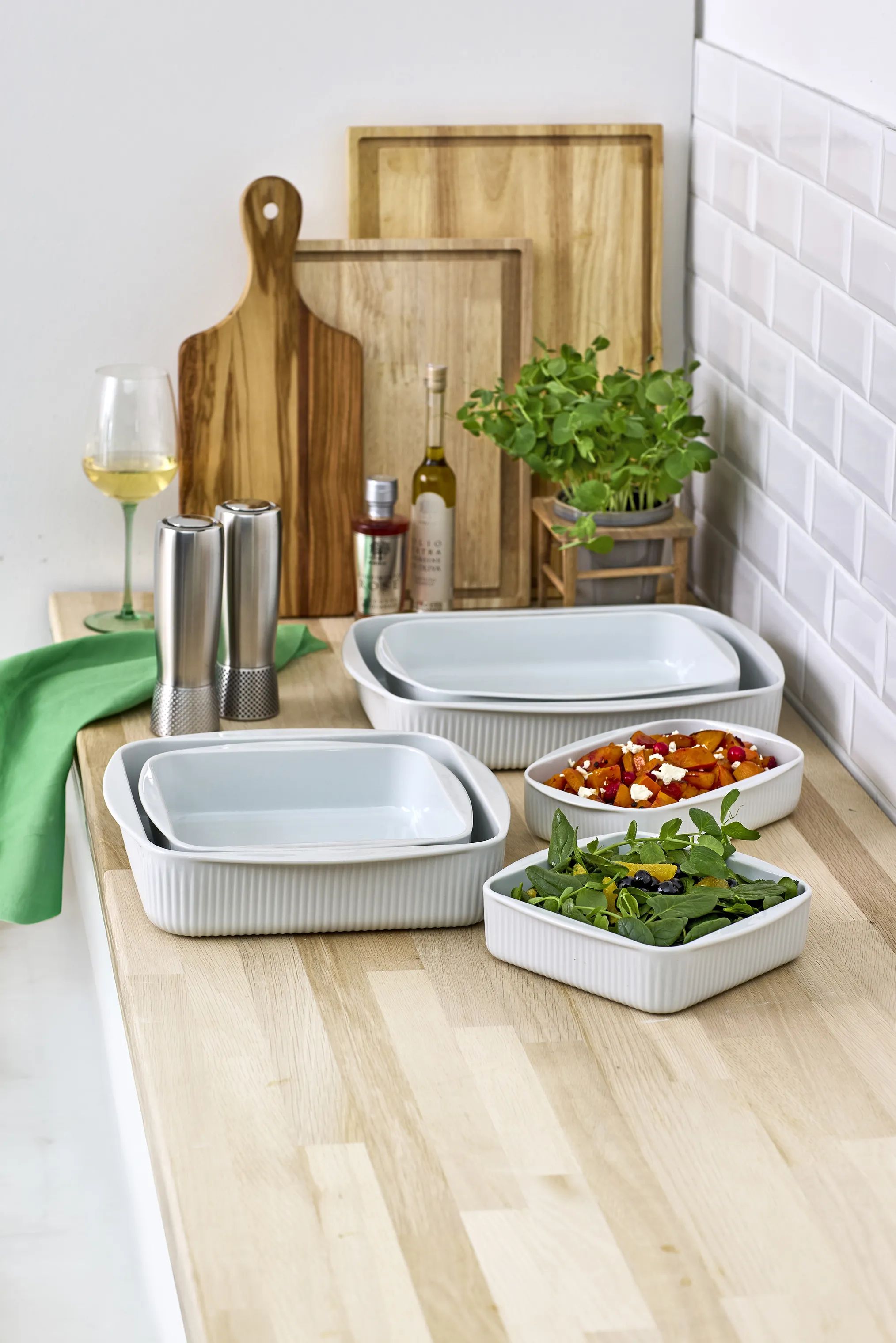 Eva Trio Ovnfaste fade Legio Nova Ovnfast Fadsæt - 3 dele i Hvid, 39 cm, 5