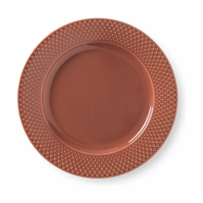 Lyngby Porcelæn Frokosttallerkener Rhombe Color Frokosttallerken i Terracotta, 23 cm, 1