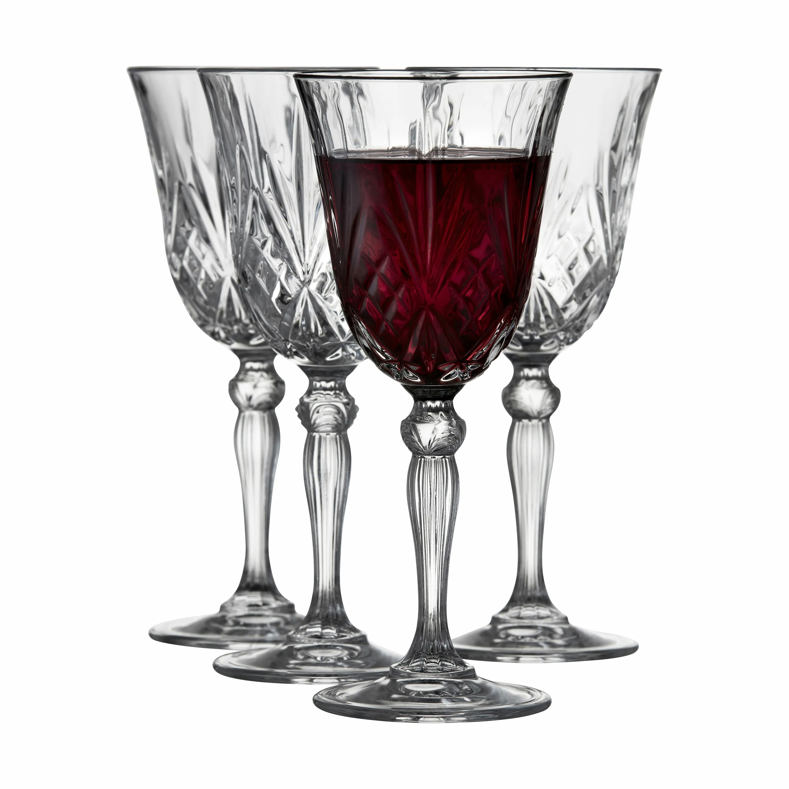 Lyngby Glas Rødvinsglas Melodia Rødvinsglas - 4 stk. i Klar, 27 cl, 1