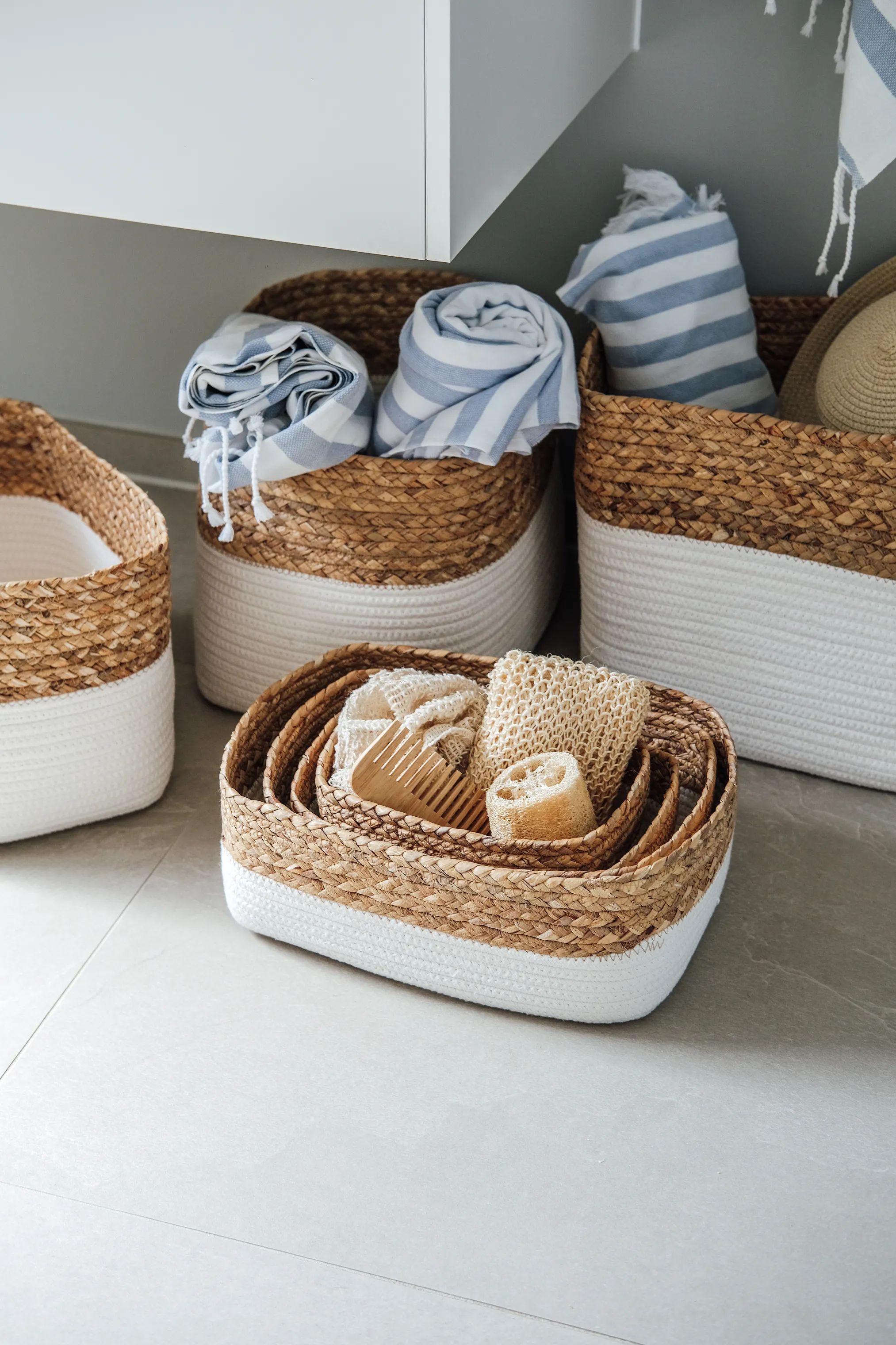 SKAGEN living Håndklæder Hammam Håndklæde i Hvid/blå, 7