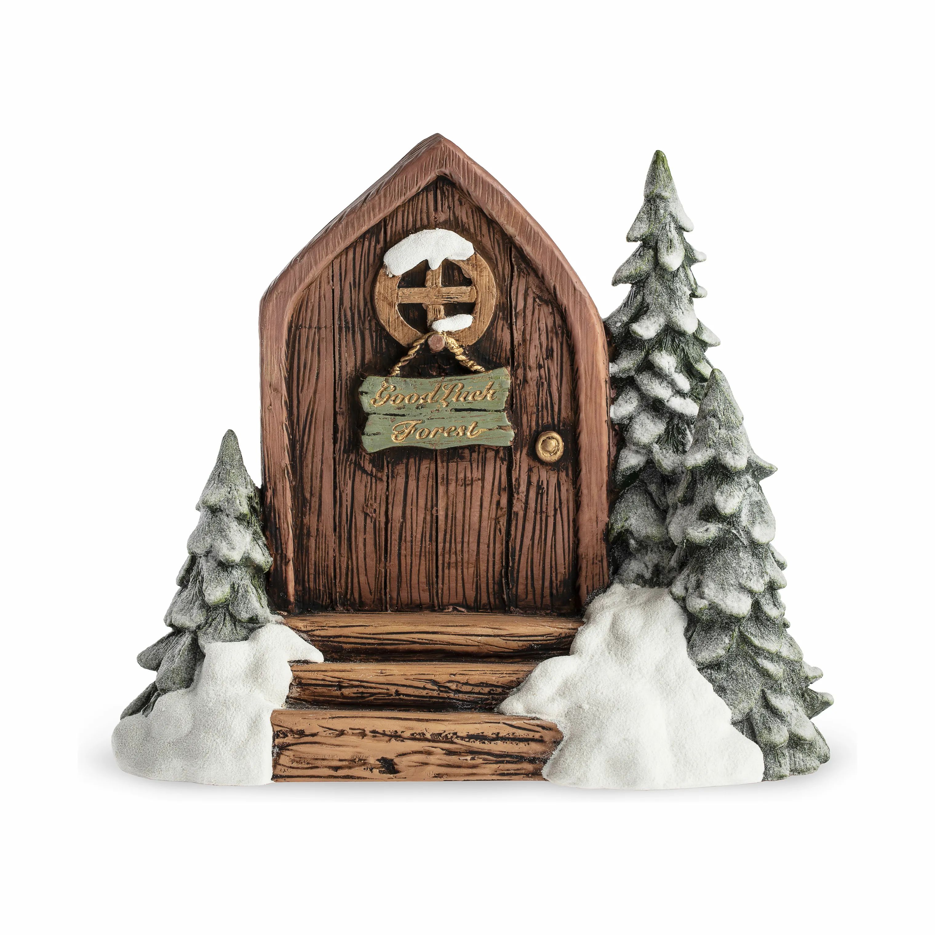 Lykketrold Julefigurer Familien Grandam Juletroldenes Magiske Portal i Brun, 16 cm, 1