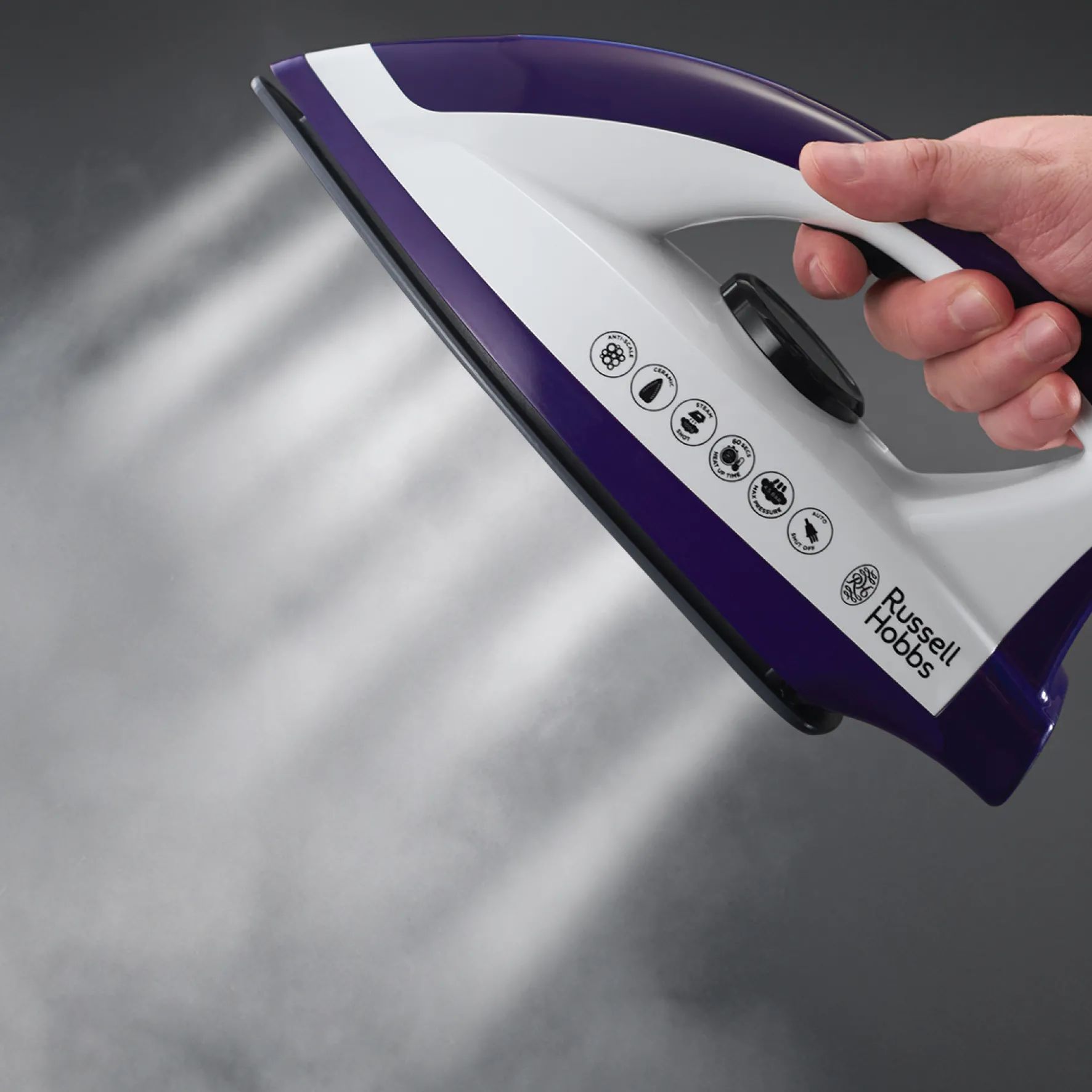 Russell Hobbs Strygejern Steam Power Dampstrygejern i Hvid/lilla, 3