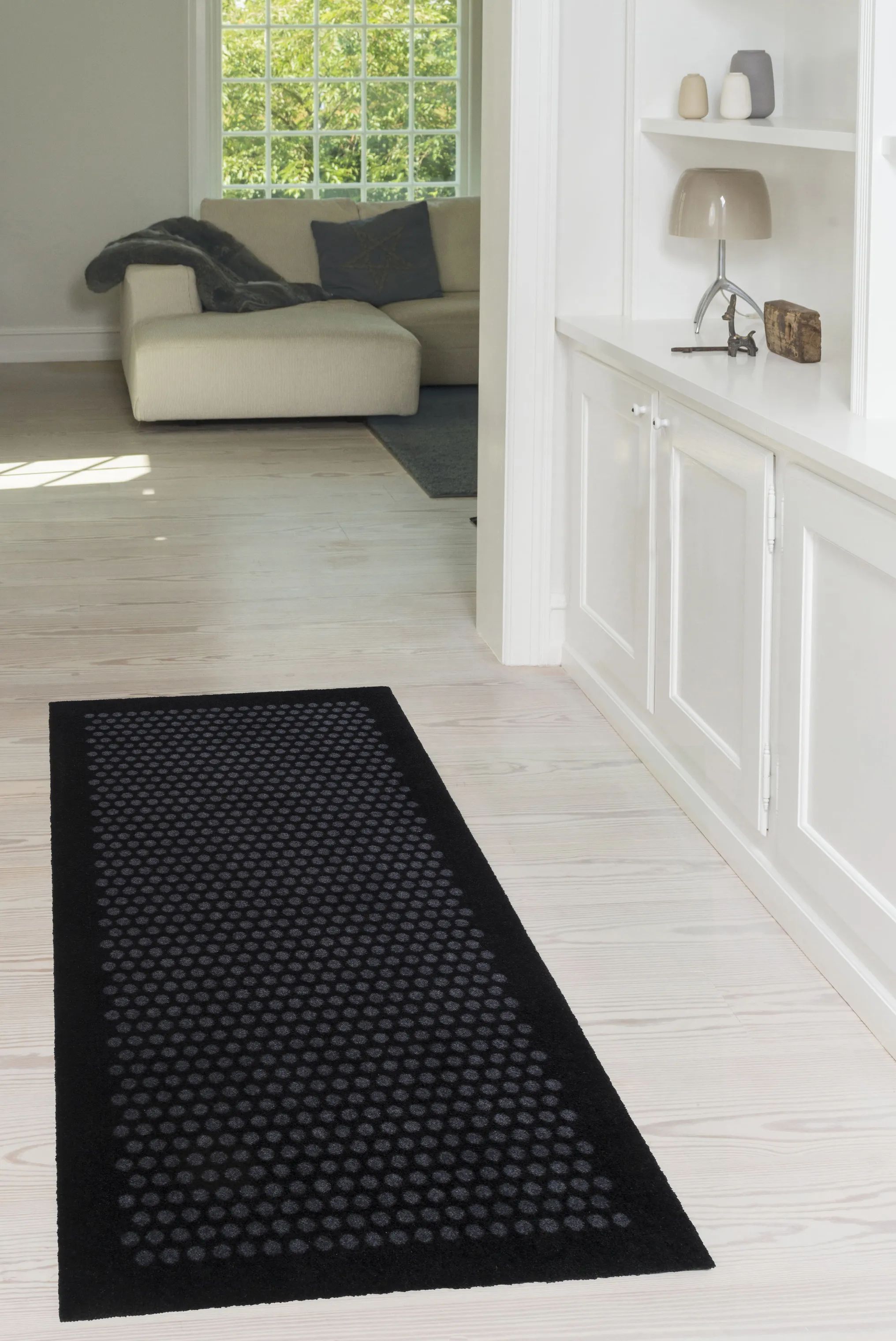 Tica Copenhagen Gulvtæpper Dot Gulvtæppe i Sort/grå, B67 x L150 cm, 3