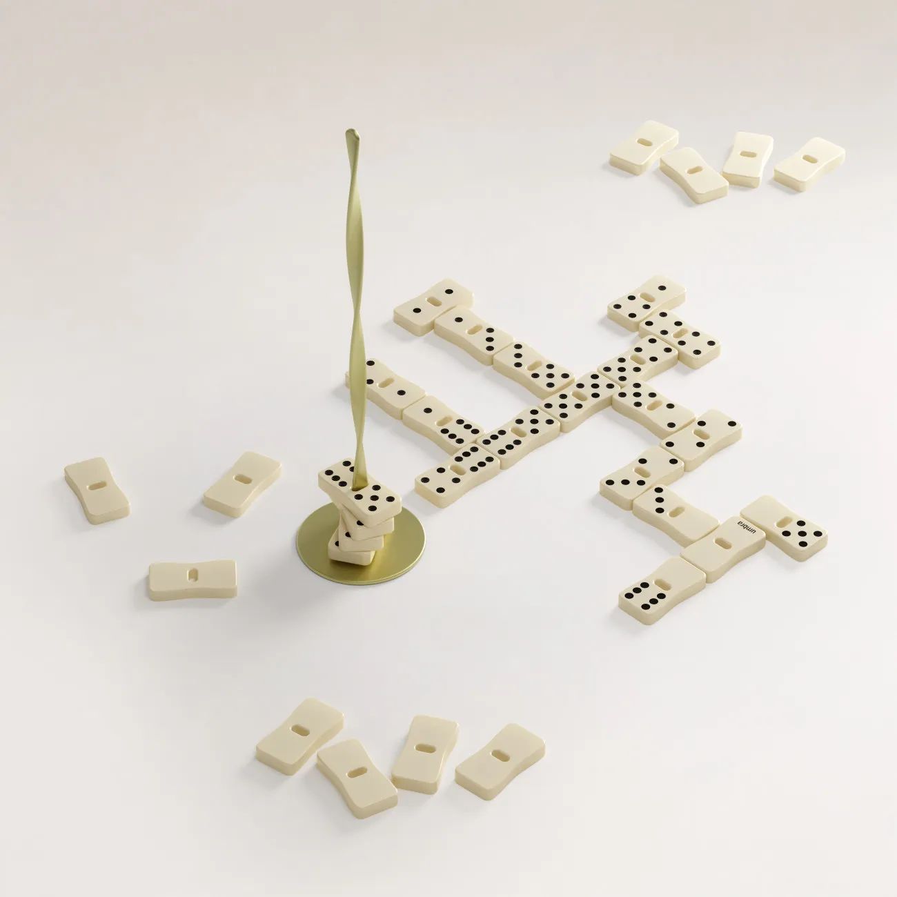 Umbra Spil Spintile Domino i Messing, 2