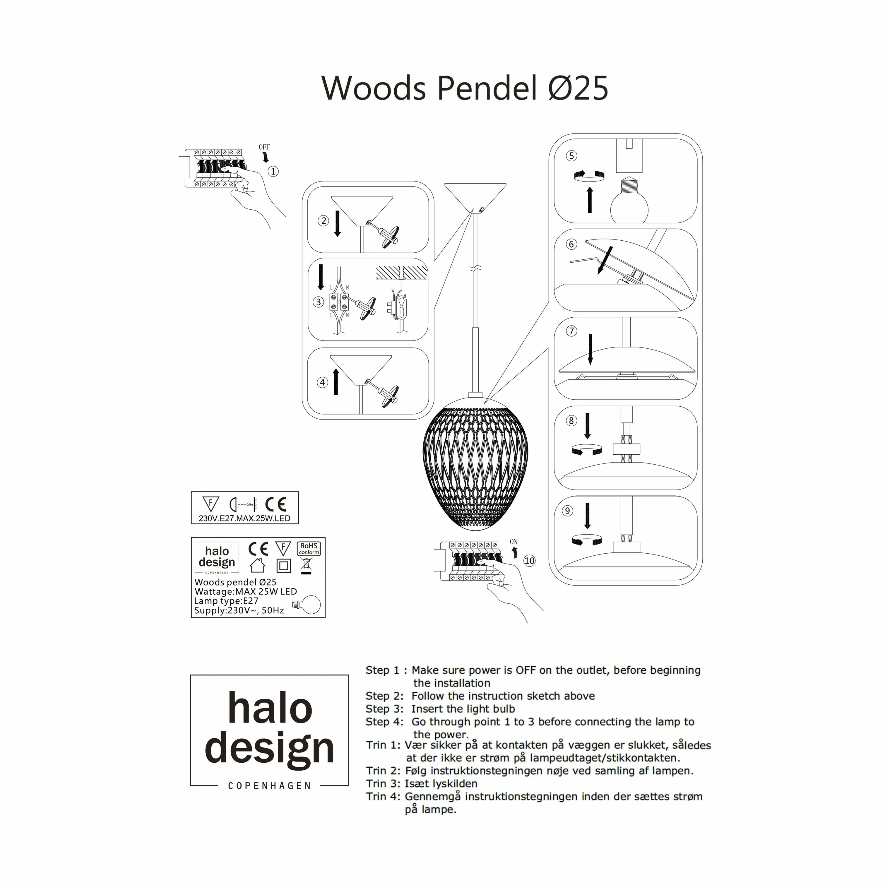 Halo Design Pendler Woods Pendel i Smoke, 25 cm, 4