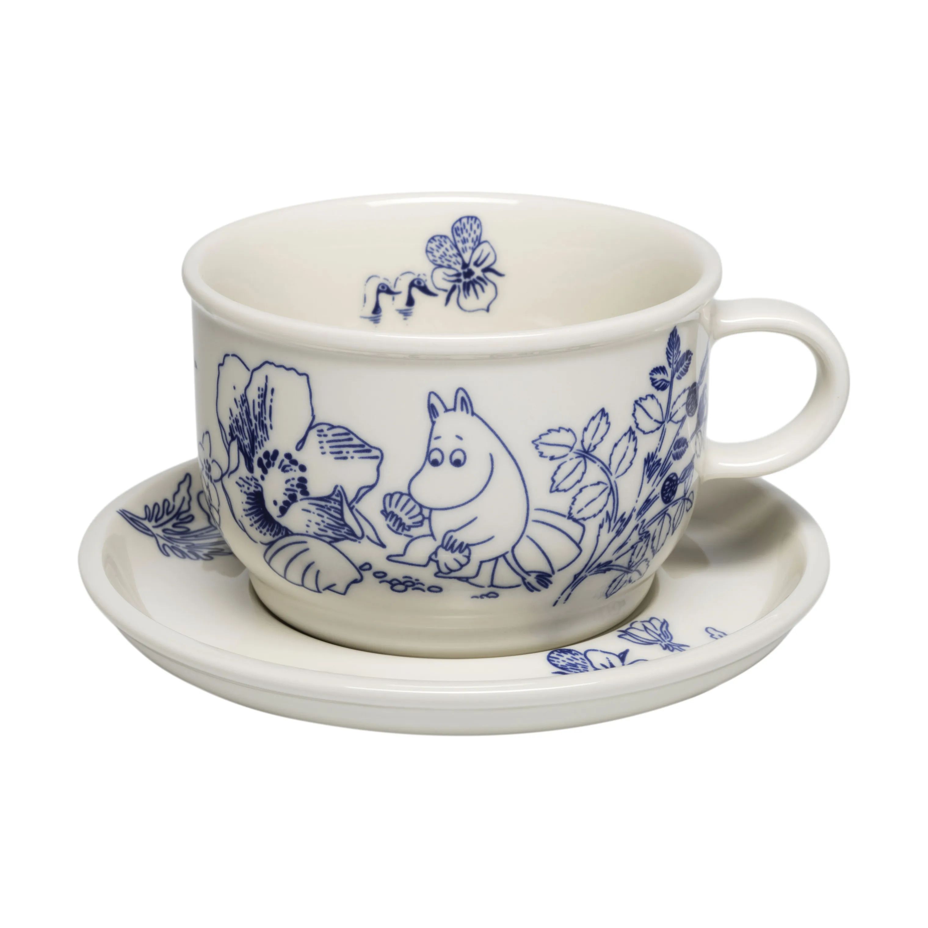 Moomin Arabia Krus og kopper med hank Haru Kop m. Underkop i Hvid, 1