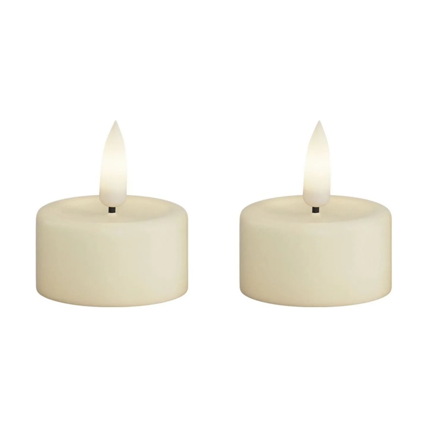 Deluxe Homeart LED-lys Real Flame LED Fyrfadslys - 2 stk. i Creme, 1