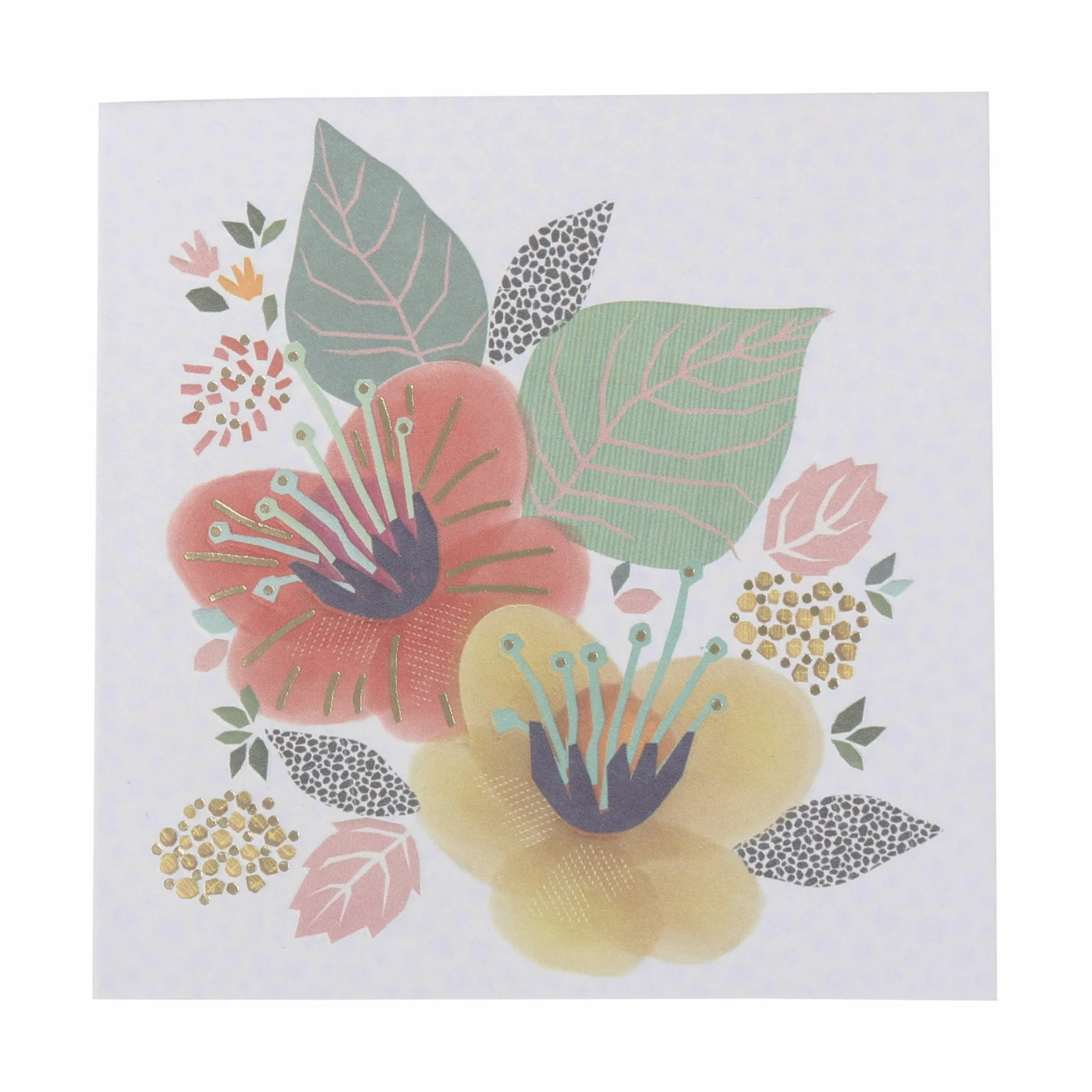 CASA Living Kort Kort med motiv af blomster i multifarvet, 1