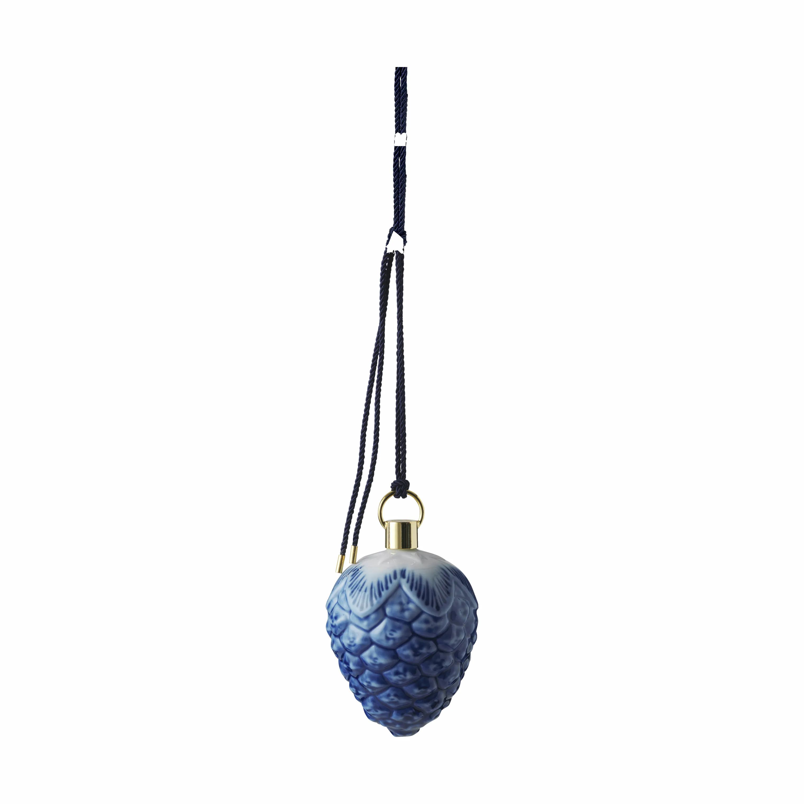 Royal Copenhagen Juleophæng Samlerartikler Årets Juleornament 2020 - Grankogle i Blå, 11 cm, 1