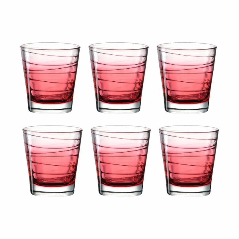 Leonardo Vandglas Vario Vandglas - 6 stk. i Klar/rød, 25 cl, 1