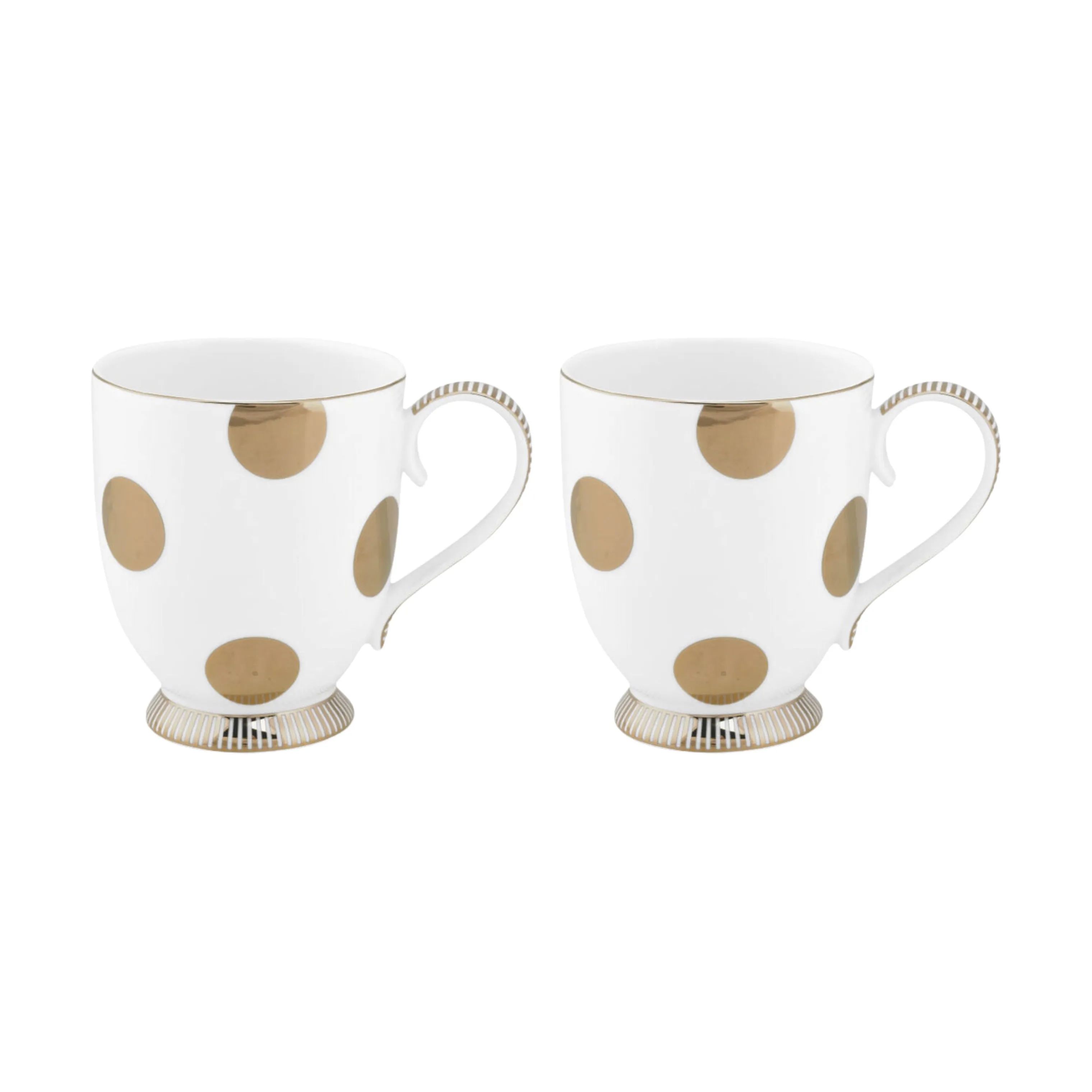 PIP Studio Krus og kopper med hank Dot Delight Krus - 2 stk. i Hvid / Guld, 1