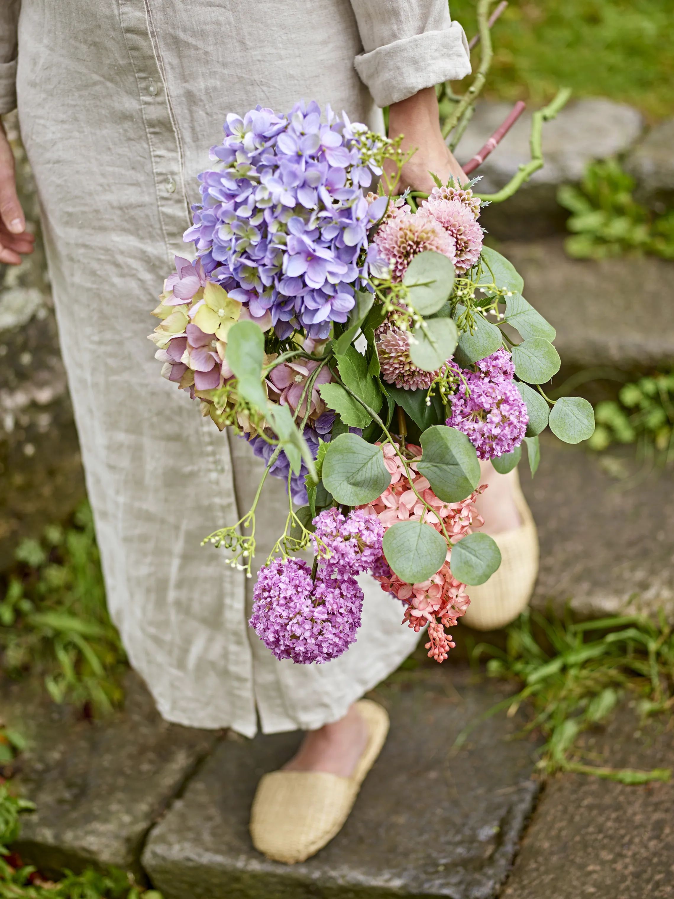 Bloomingville Kunstige blomster Kunstig Buket - Edge i Lilla/multi, 2