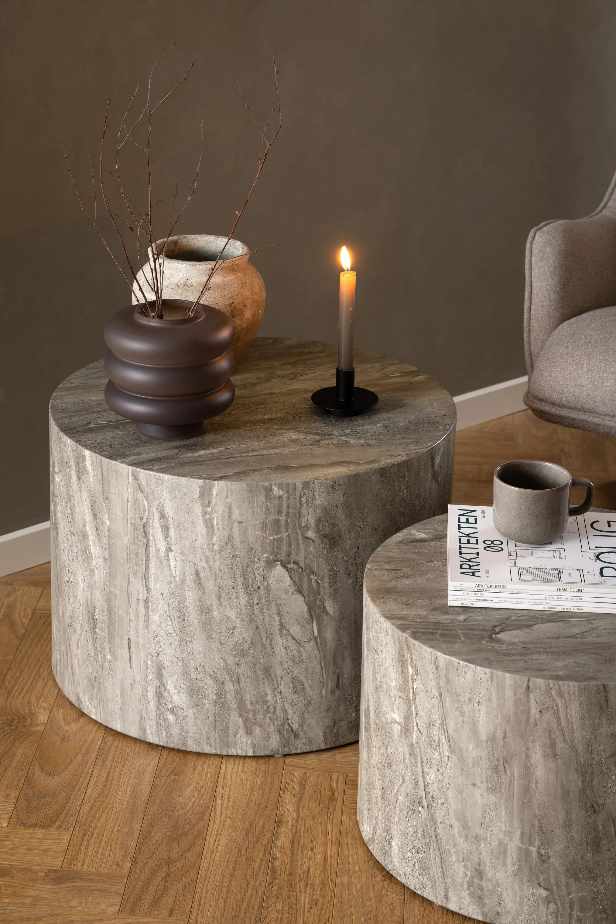 CASA Living Sofaborde Dice Sofabordssæt - 2 stk i Grå, 3
