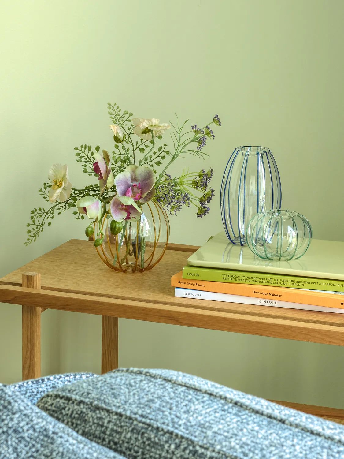 Hübsch Vaser Orbit Vase - 3 stk. i Klar/Blå/Ravfarve/Grøn, 2