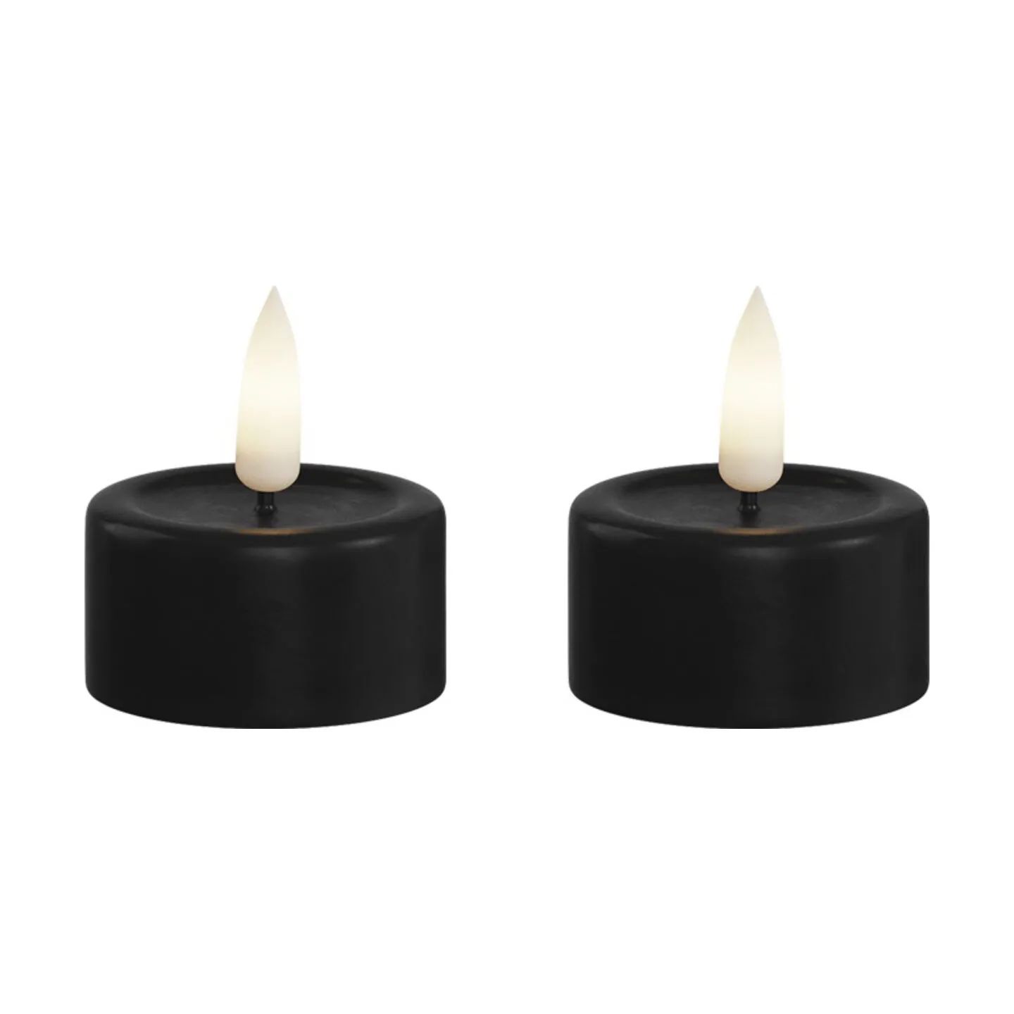 Deluxe Homeart LED-lys Real Flame LED Fyrfadslys - 2 stk. i Sort, 1